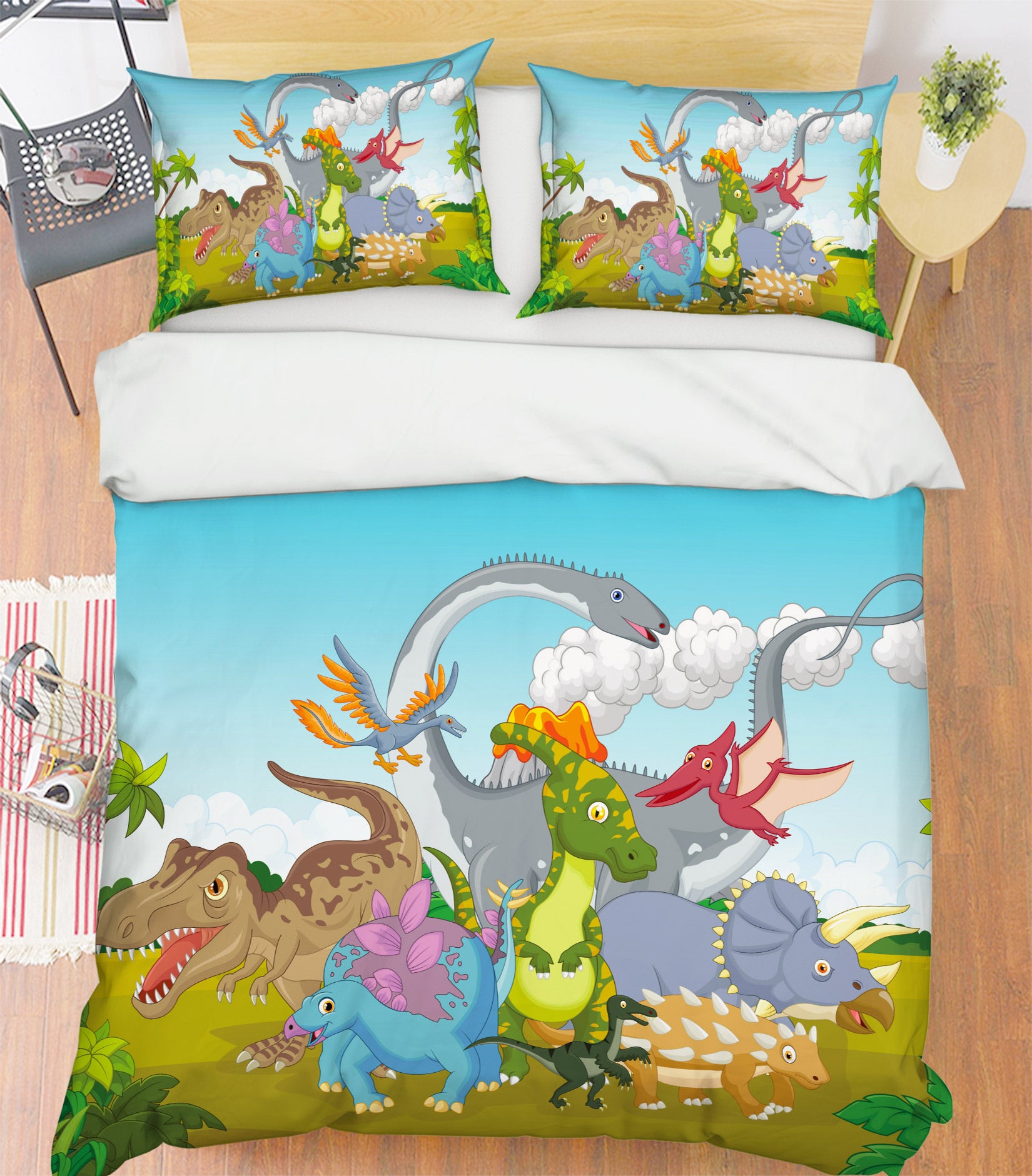 3D Dinosaur 13018 Bed Pillowcases Quilt