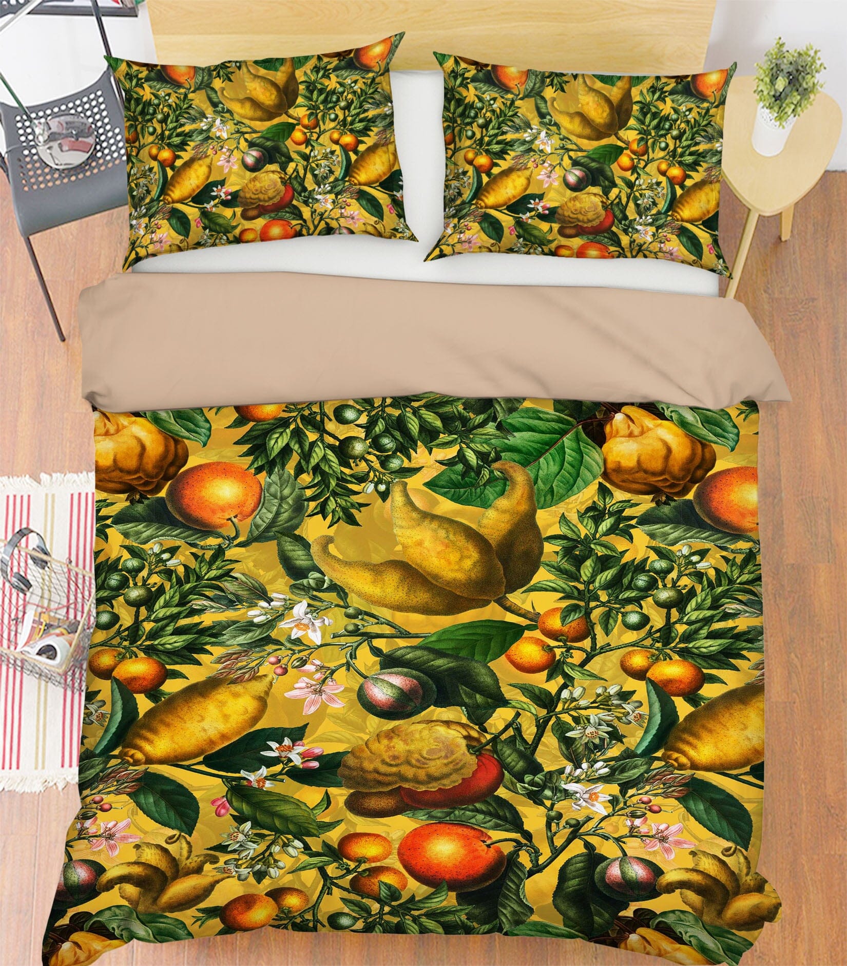 3D Orange Tree Flowers 183 Uta Naumann Bedding Bed Pillowcases Quilt Quiet Covers AJ Creativity Home 