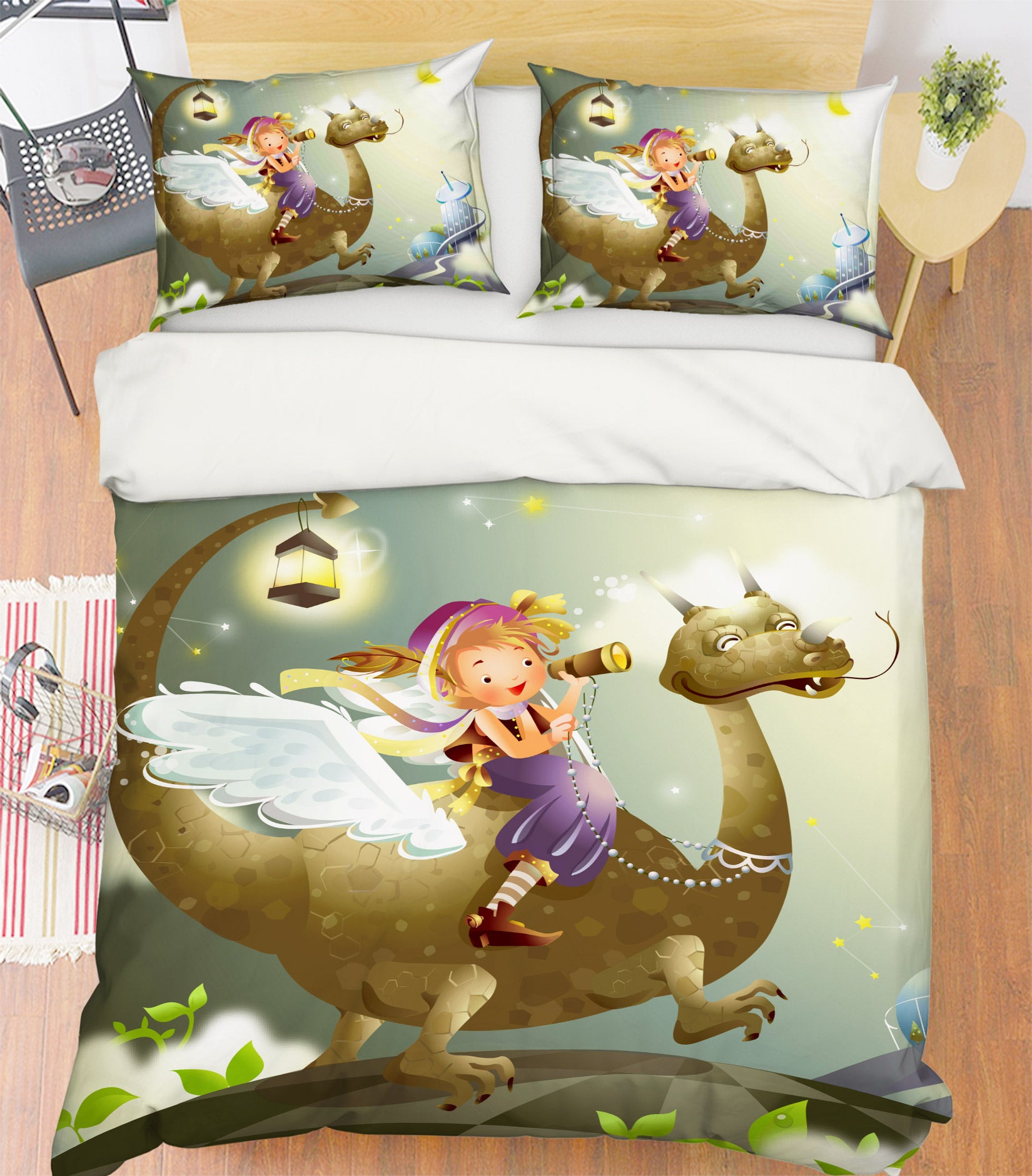3D Dragon Child 13050 Bed Pillowcases Quilt