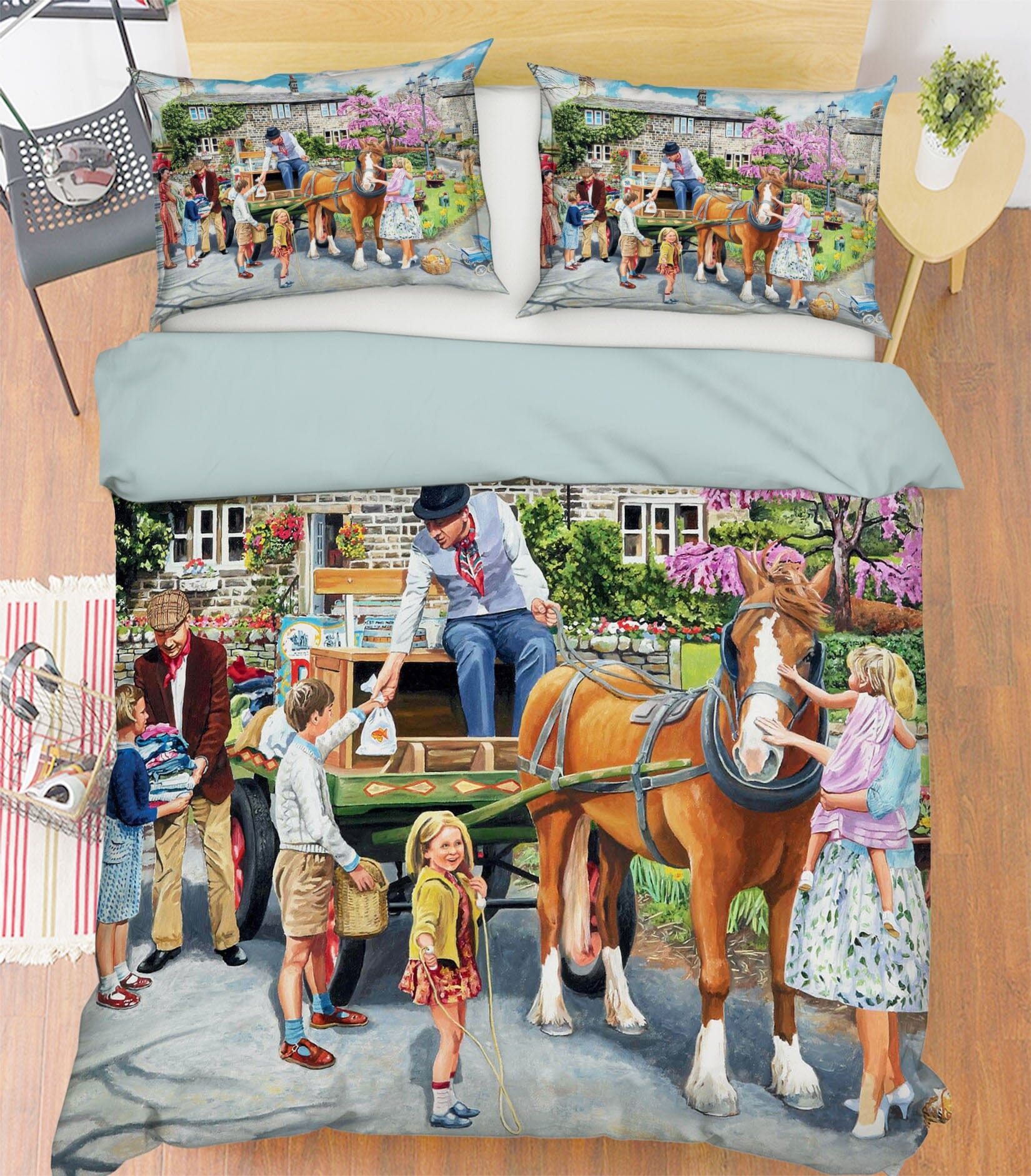 3D Petting The Horse 2045 Trevor Mitchell bedding Bed Pillowcases Quilt Quiet Covers AJ Creativity Home 