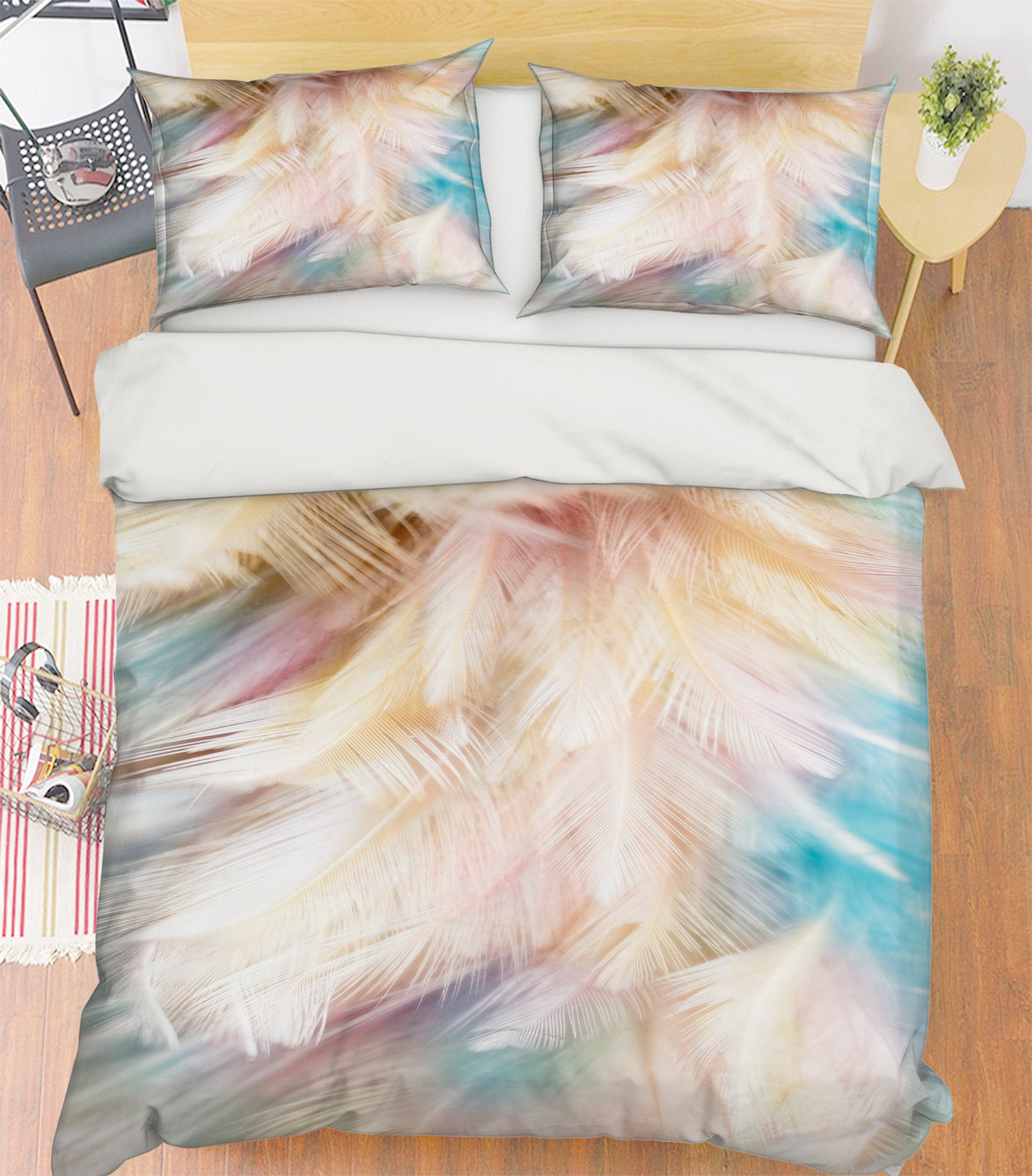 3D Feather 59233 Bed Pillowcases Quilt