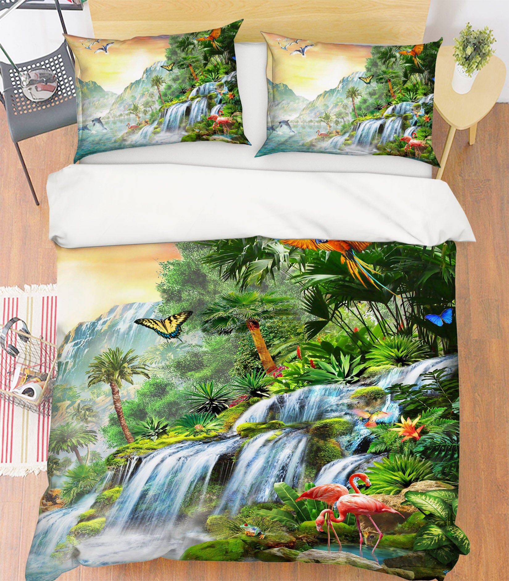 3D Forest Waterfall 2119 Adrian Chesterman Bedding Bed Pillowcases Quilt Quiet Covers AJ Creativity Home 