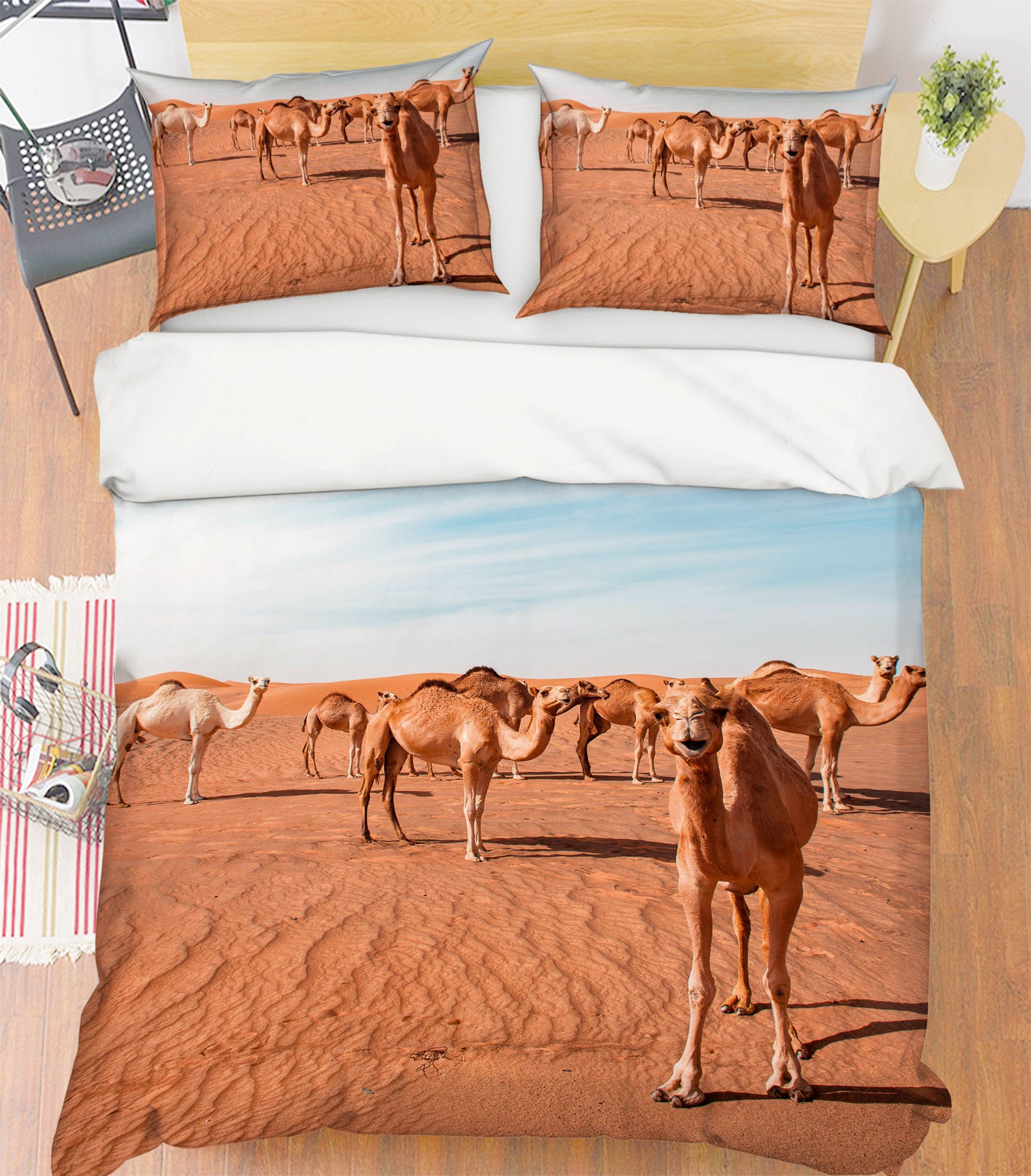 3D Desert Camel 001 Bed Pillowcases Quilt
