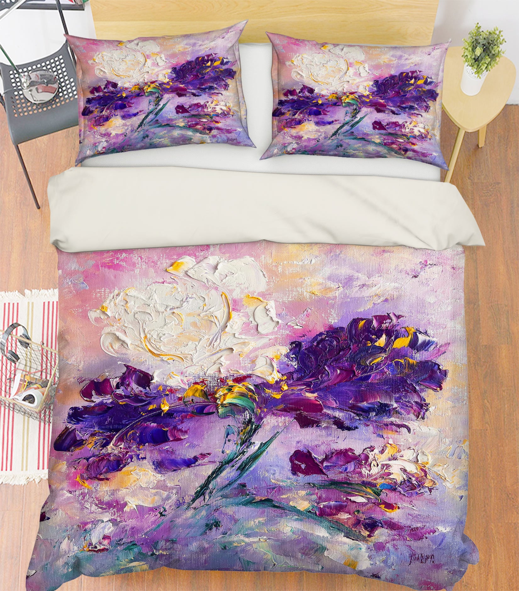 3D Purple Flower 506 Skromova Marina Bedding Bed Pillowcases Quilt