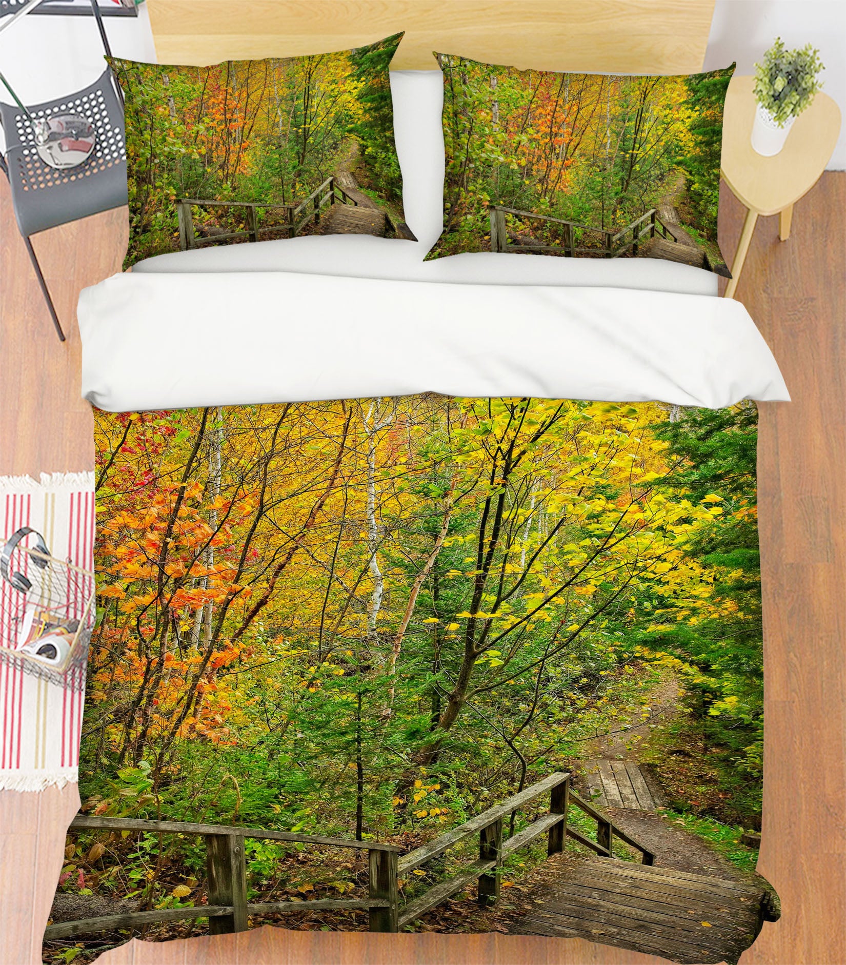3D Forest Staircase 62012 Kathy Barefield Bedding Bed Pillowcases Quilt