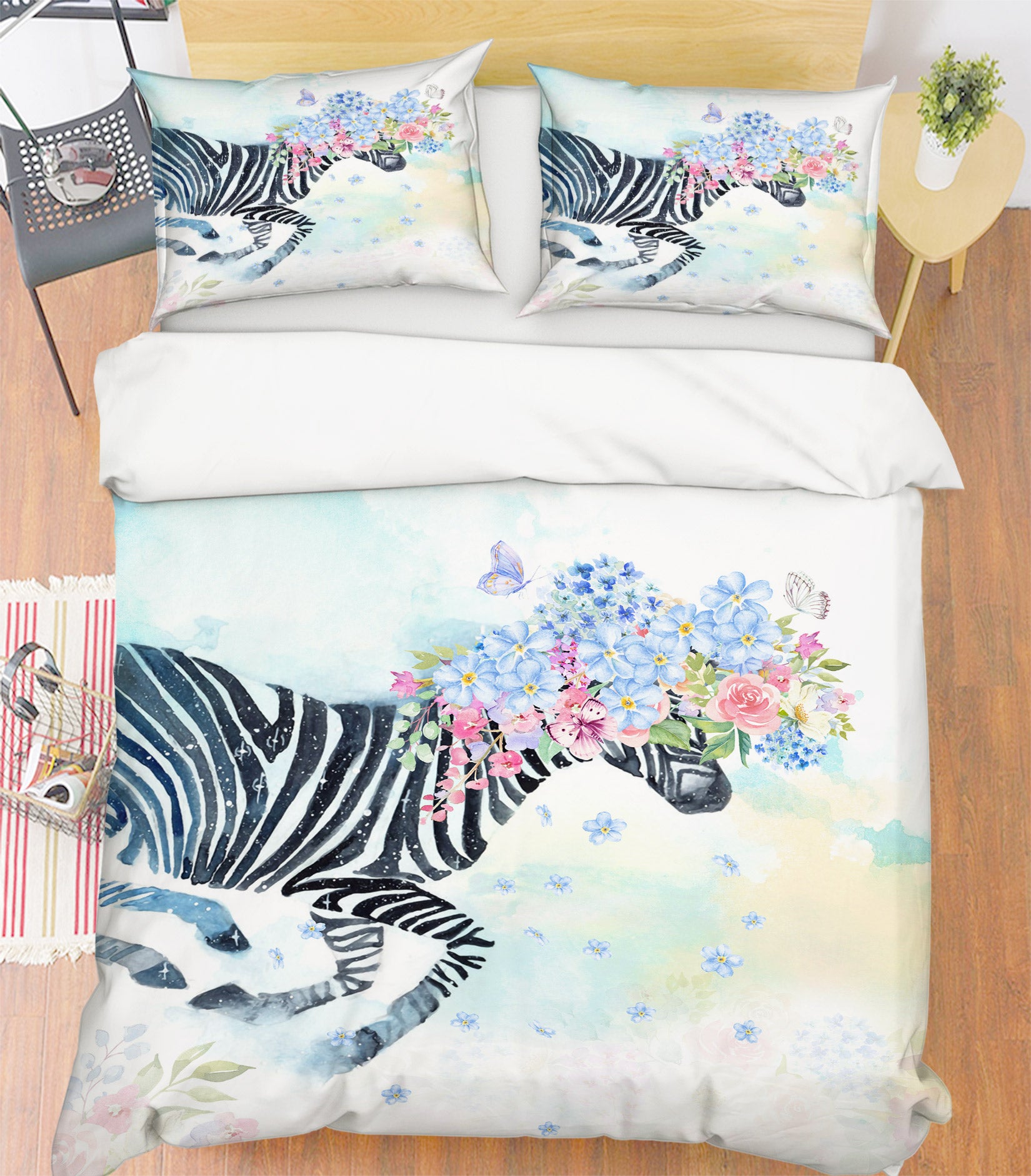 3D Zebra 59085 Bed Pillowcases Quilt