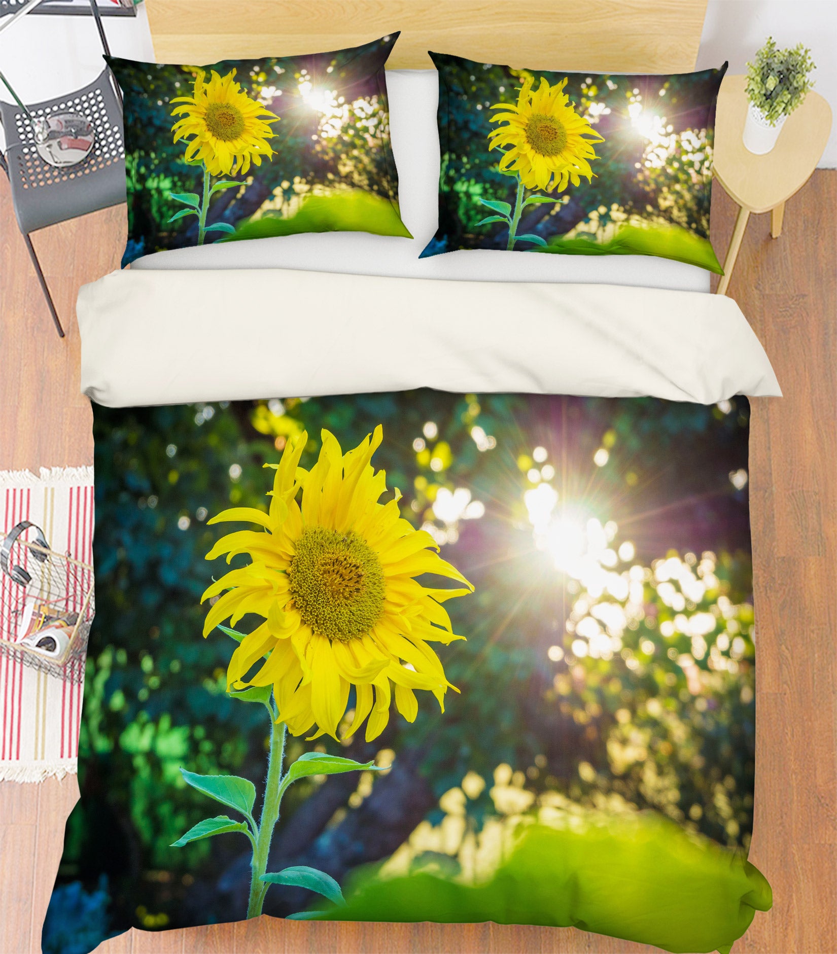 3D Sunflower 59177 Bed Pillowcases Quilt