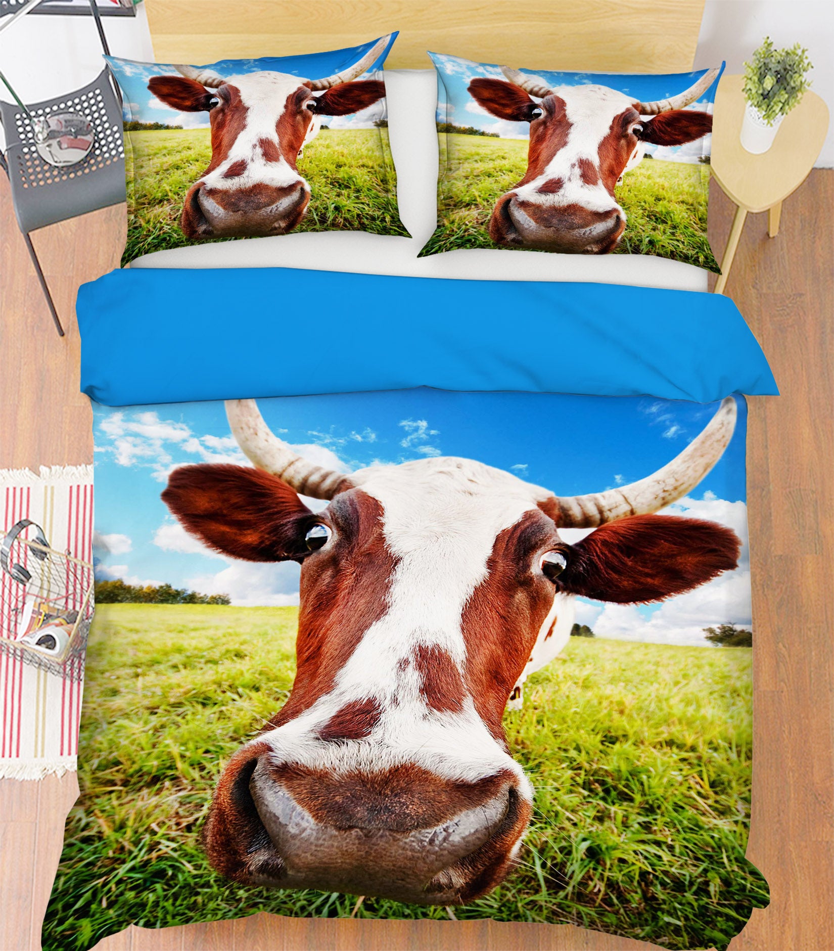 3D Cow Farm 133 Bed Pillowcases Quilt
