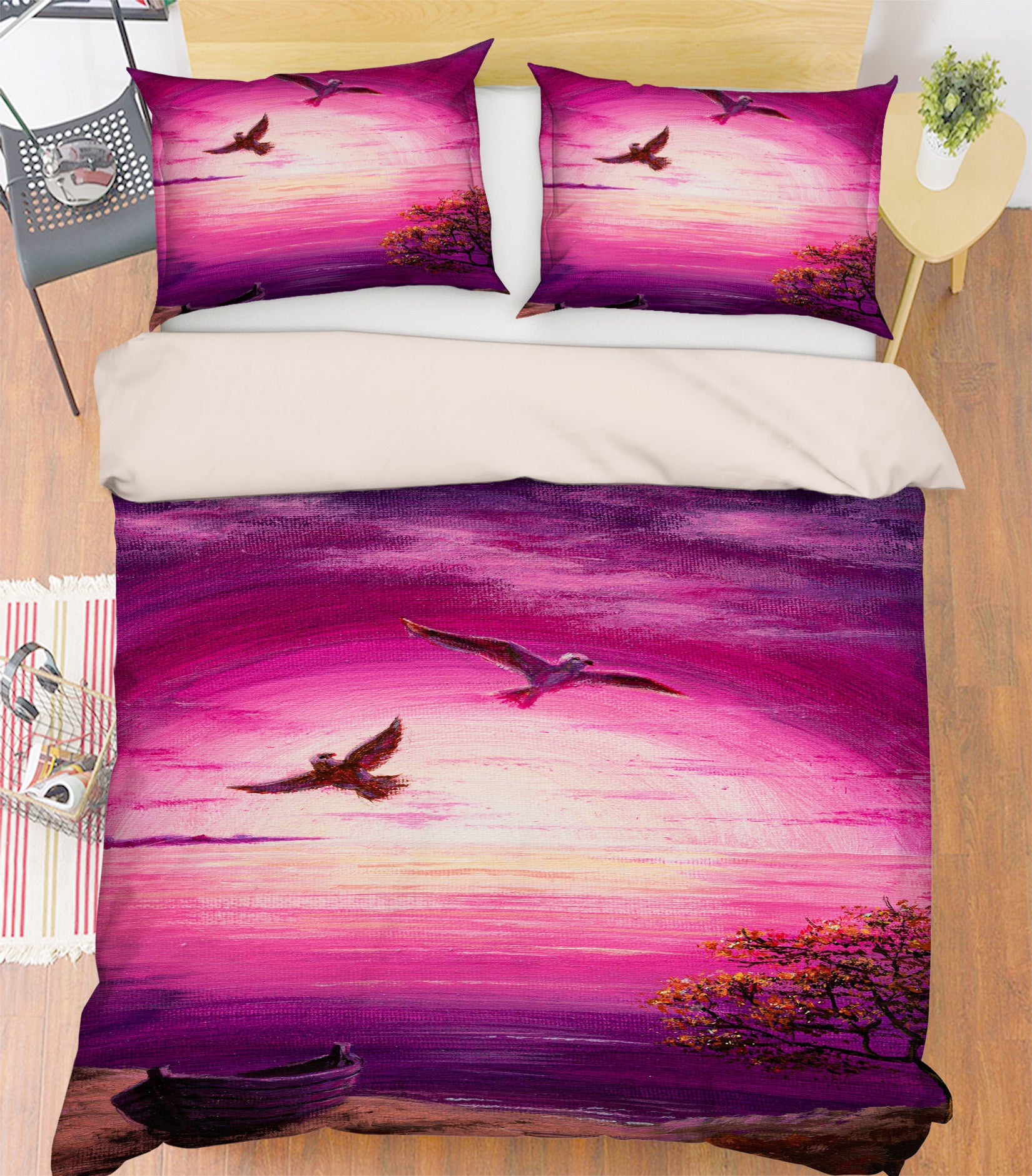 3D Pink Sky Eagle 1760 Marina Zotova Bedding Bed Pillowcases Quilt