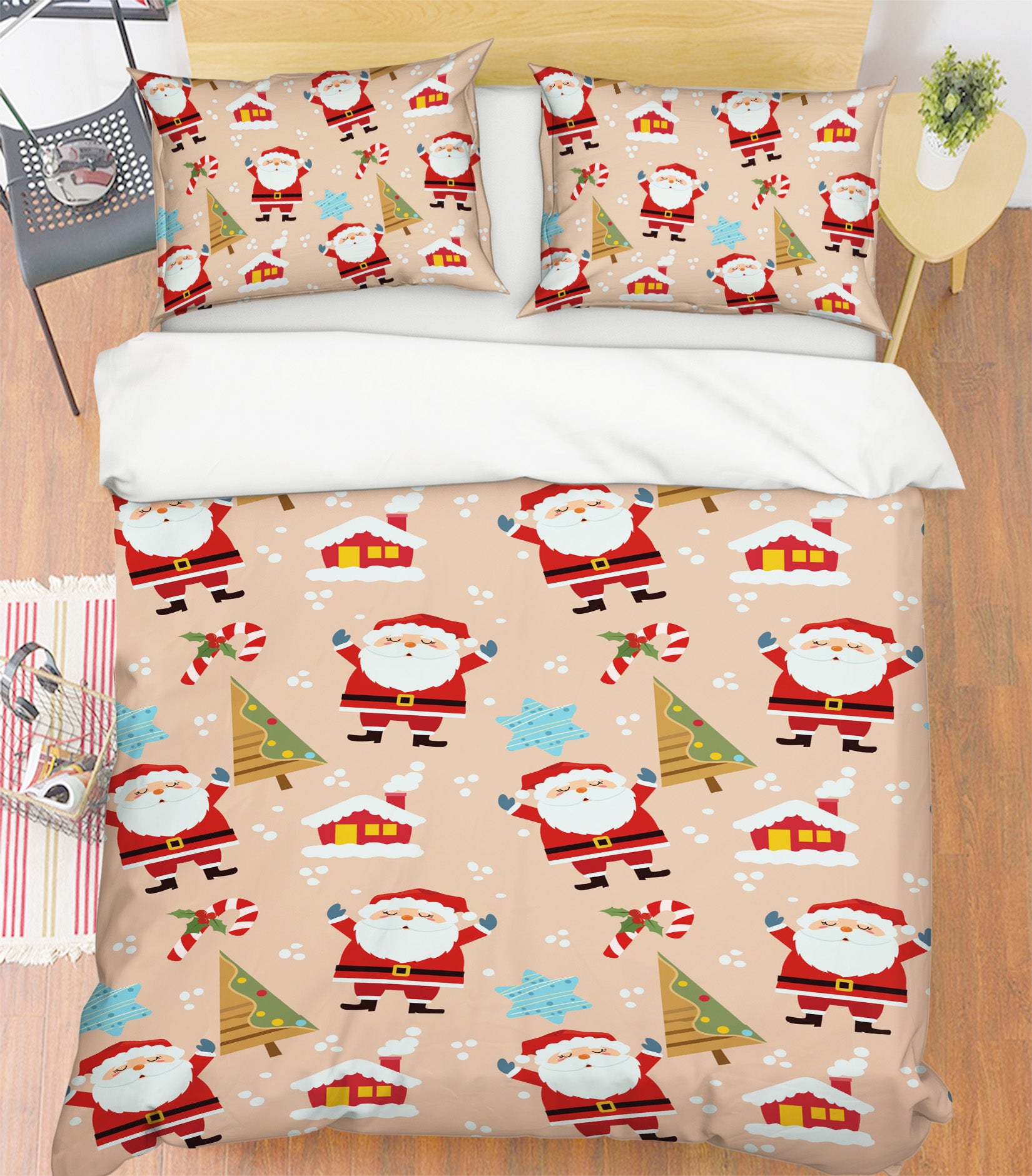 3D Santa Claus Pattern 51141 Christmas Quilt Duvet Cover Xmas Bed Pillowcases