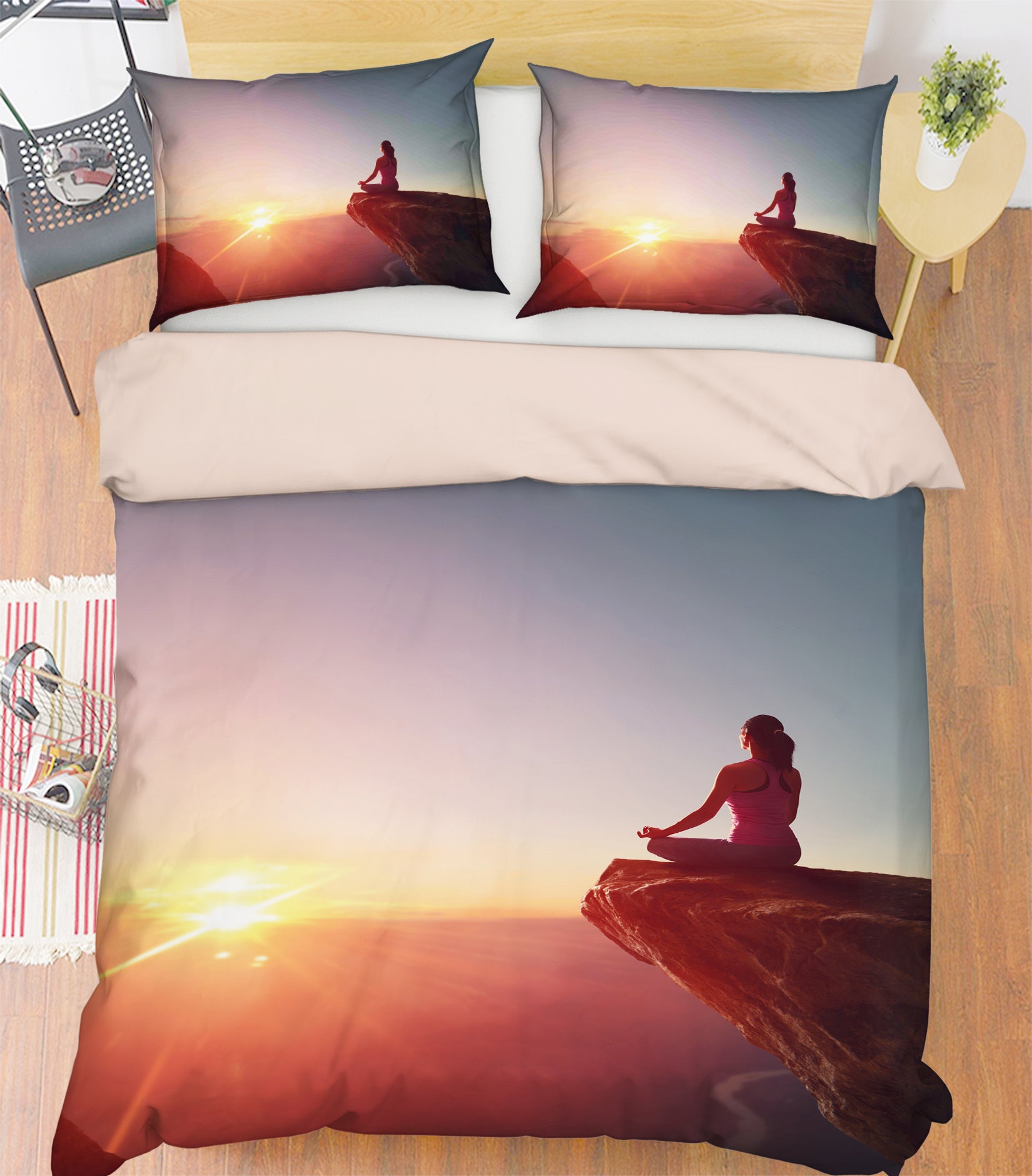 3D Cliff Yoga 14170 Bed Pillowcases Quilt
