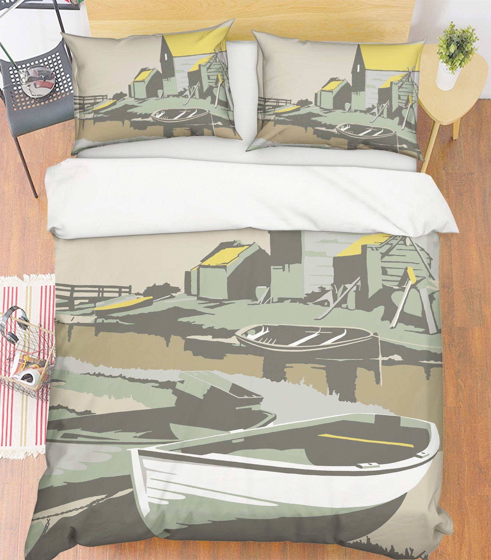 3D Southwold Harbour 2061 Steve Read Bedding Bed Pillowcases Quilt Quiet Covers AJ Creativity Home 