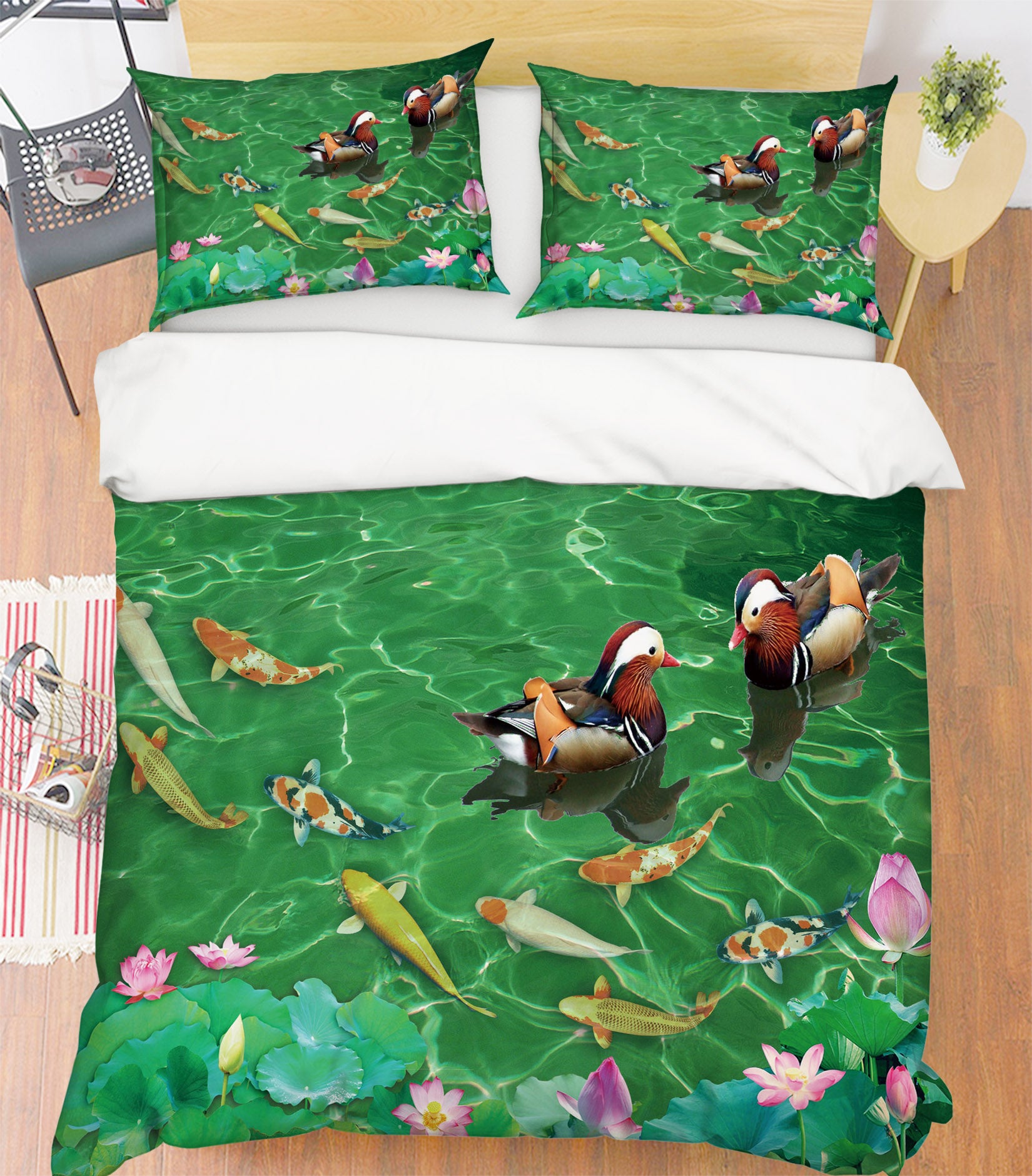 3D Mandarin Duck Fish 60198 Bed Pillowcases Quilt
