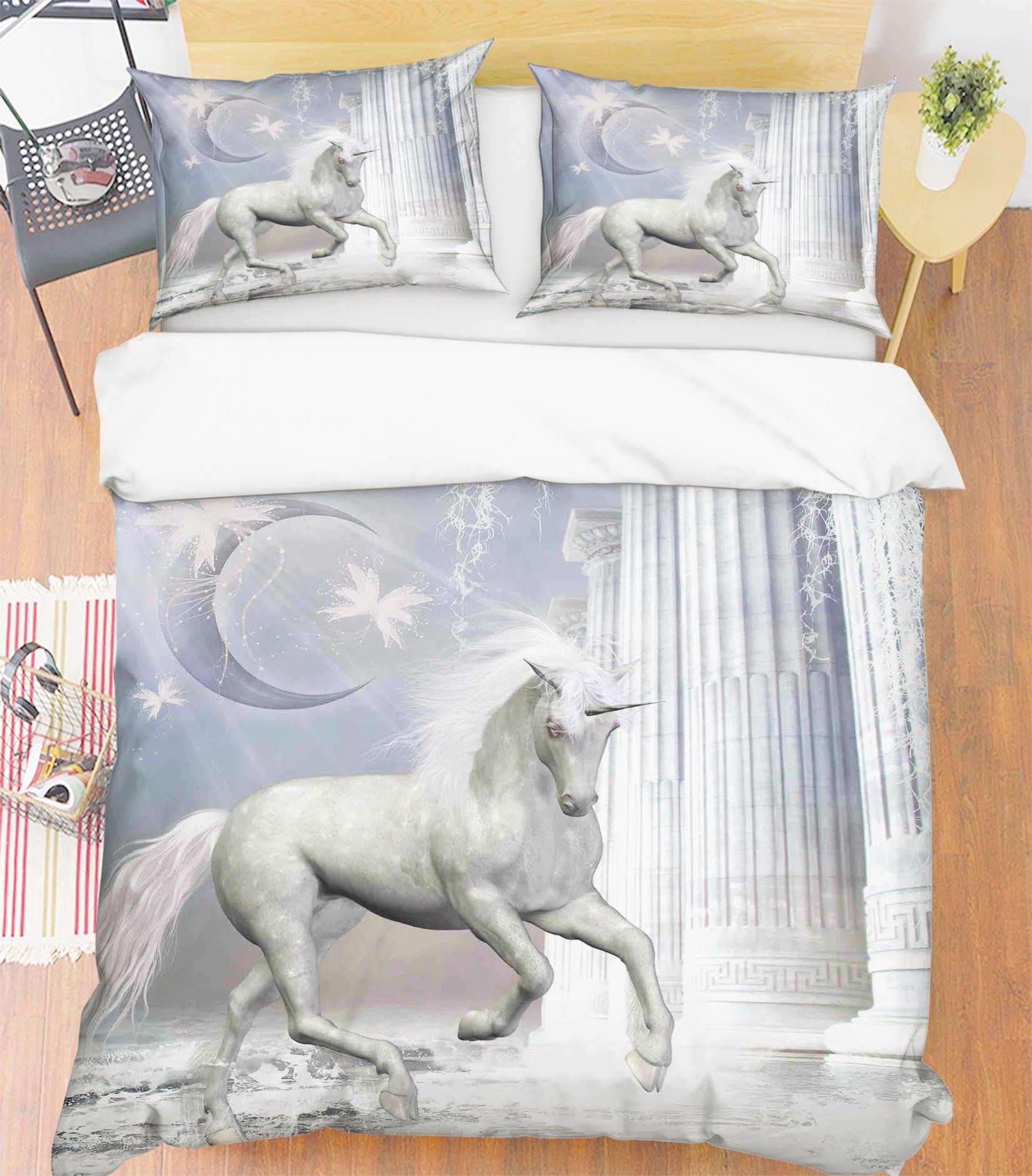 3D Meniscus Unicorn 024 Bed Pillowcases Quilt Wallpaper AJ Wallpaper 
