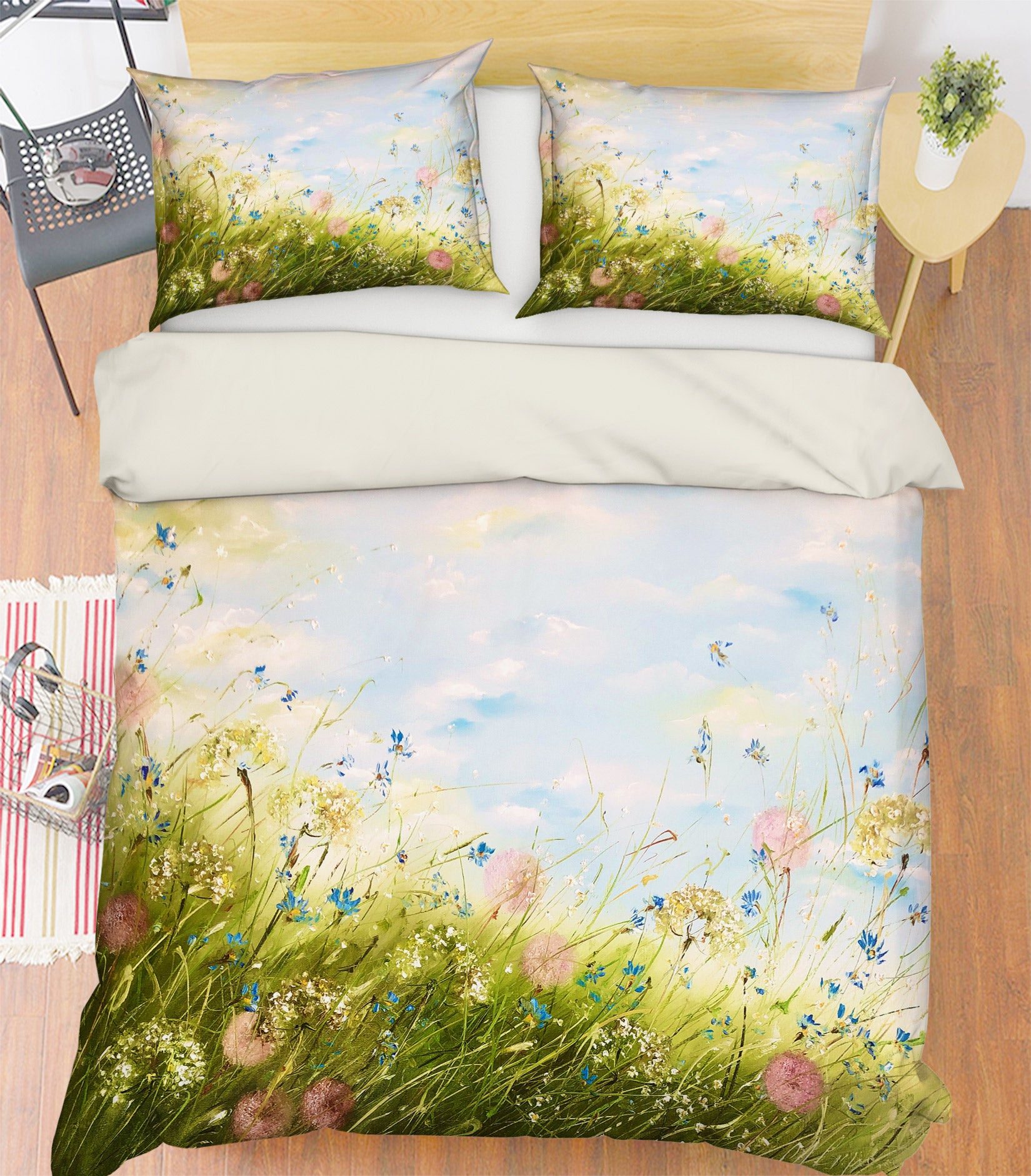 3D Grass Wildflowers 505 Skromova Marina Bedding Bed Pillowcases Quilt