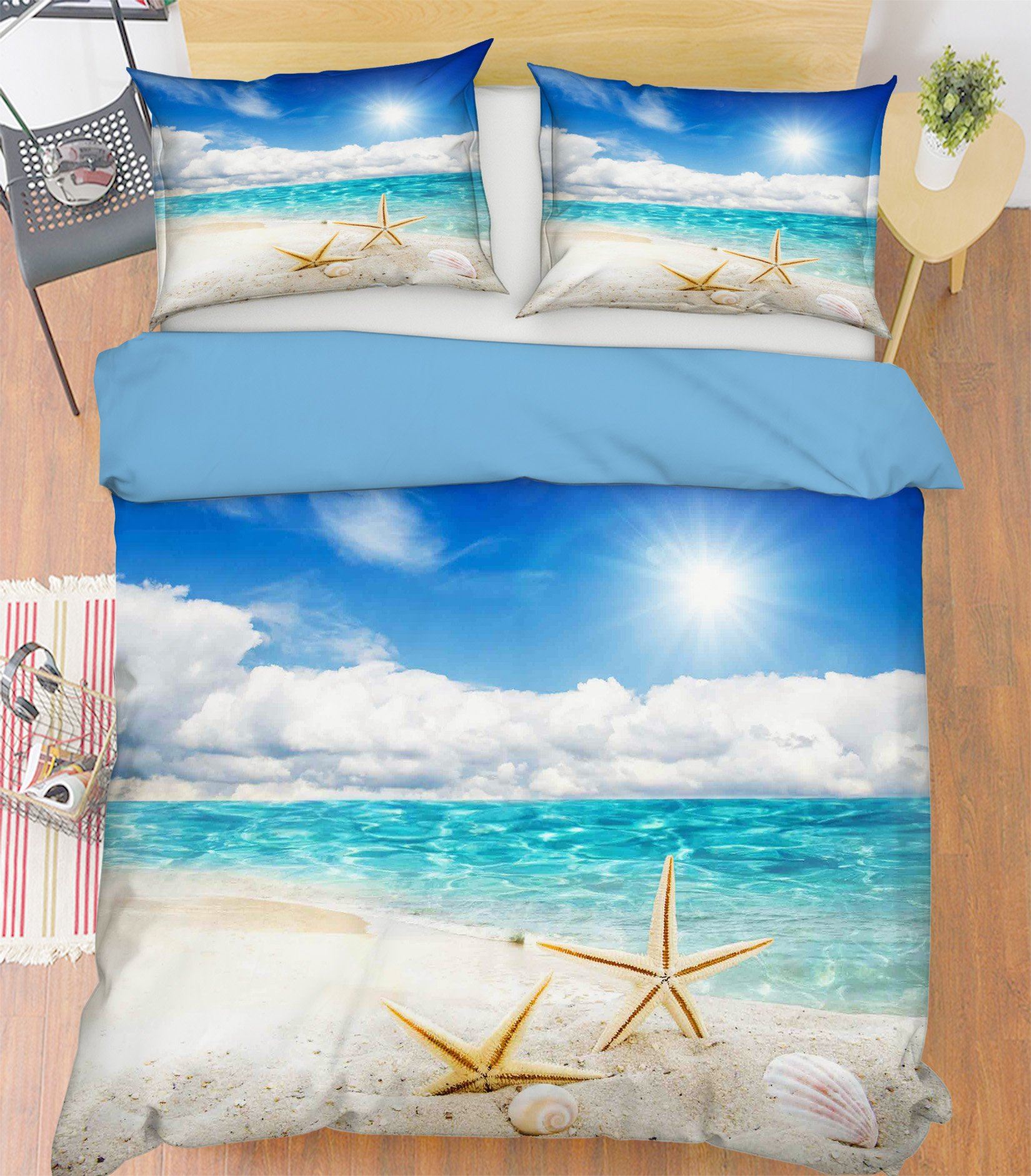 3D Starfish Sunshine 027 Bed Pillowcases Quilt Wallpaper AJ Wallpaper 