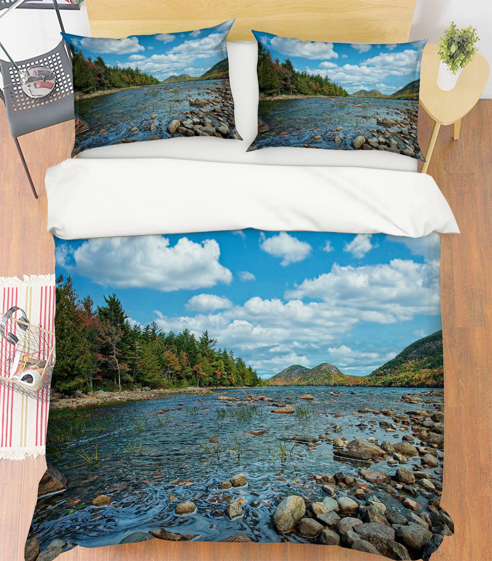 3D Mountain River 62019 Kathy Barefield Bedding Bed Pillowcases Quilt