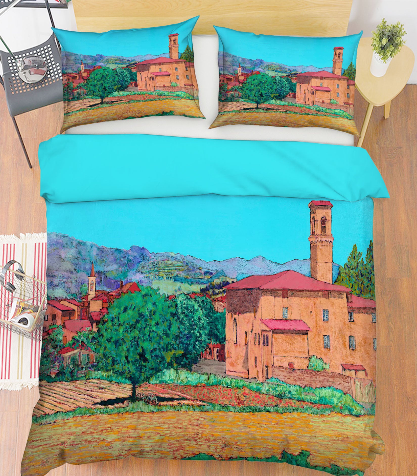 3D Tuscan Farm Village 1177 Allan P. Friedlander Bedding Bed Pillowcases Quilt
