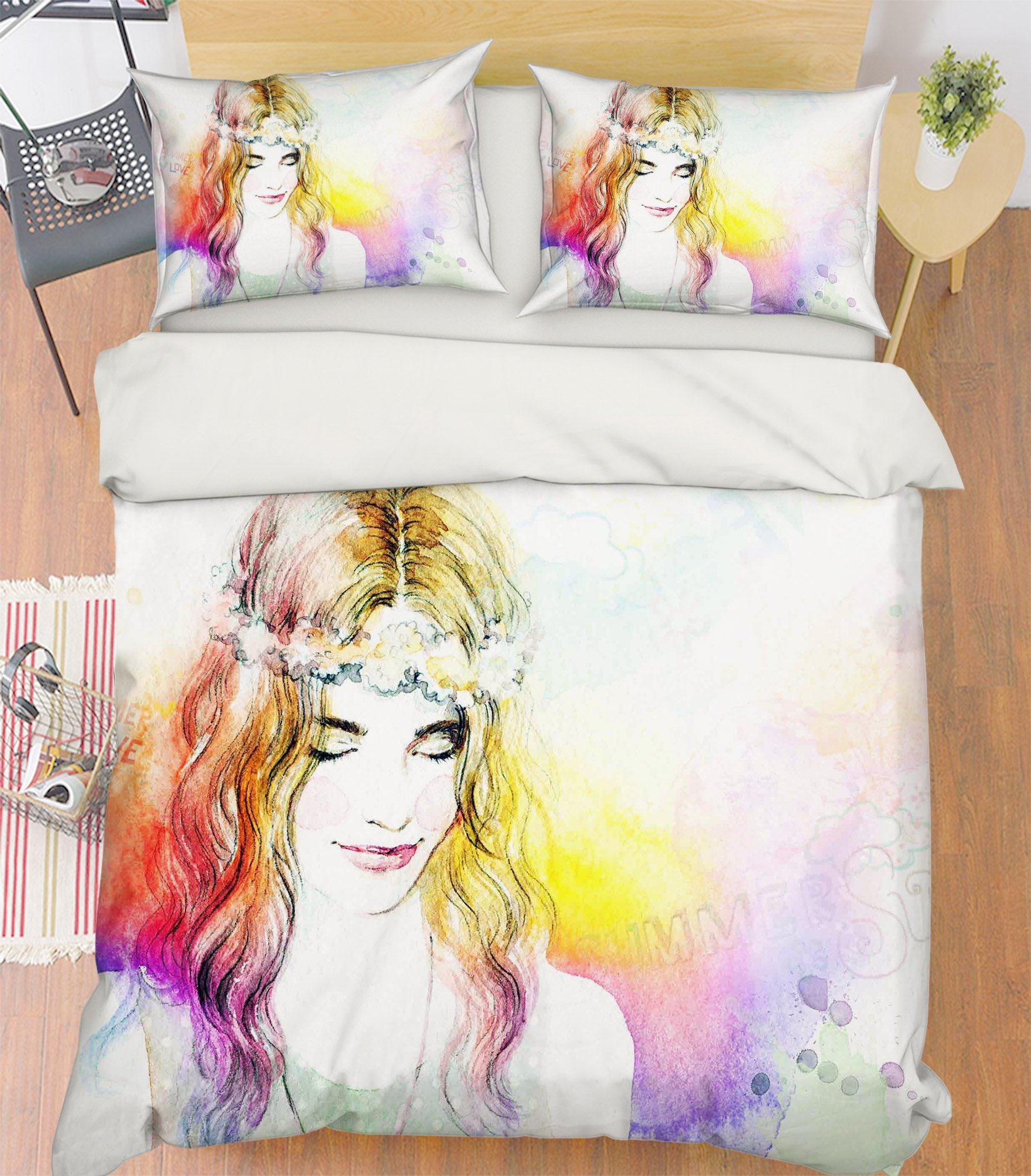 3D Pretty Girl 134 Bed Pillowcases Quilt Wallpaper AJ Wallpaper 