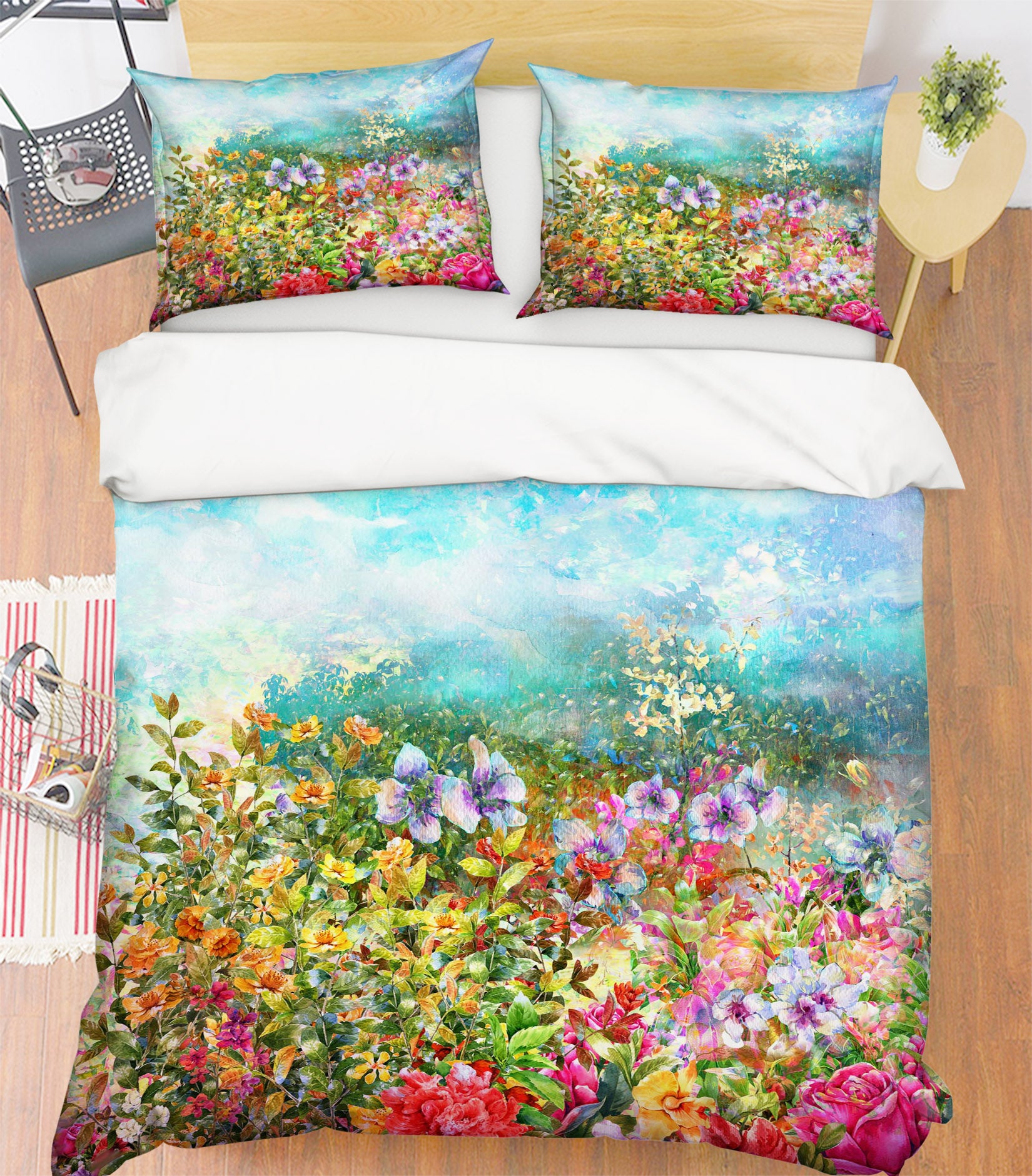 3D Sky Flowers 60131 Bed Pillowcases Quilt