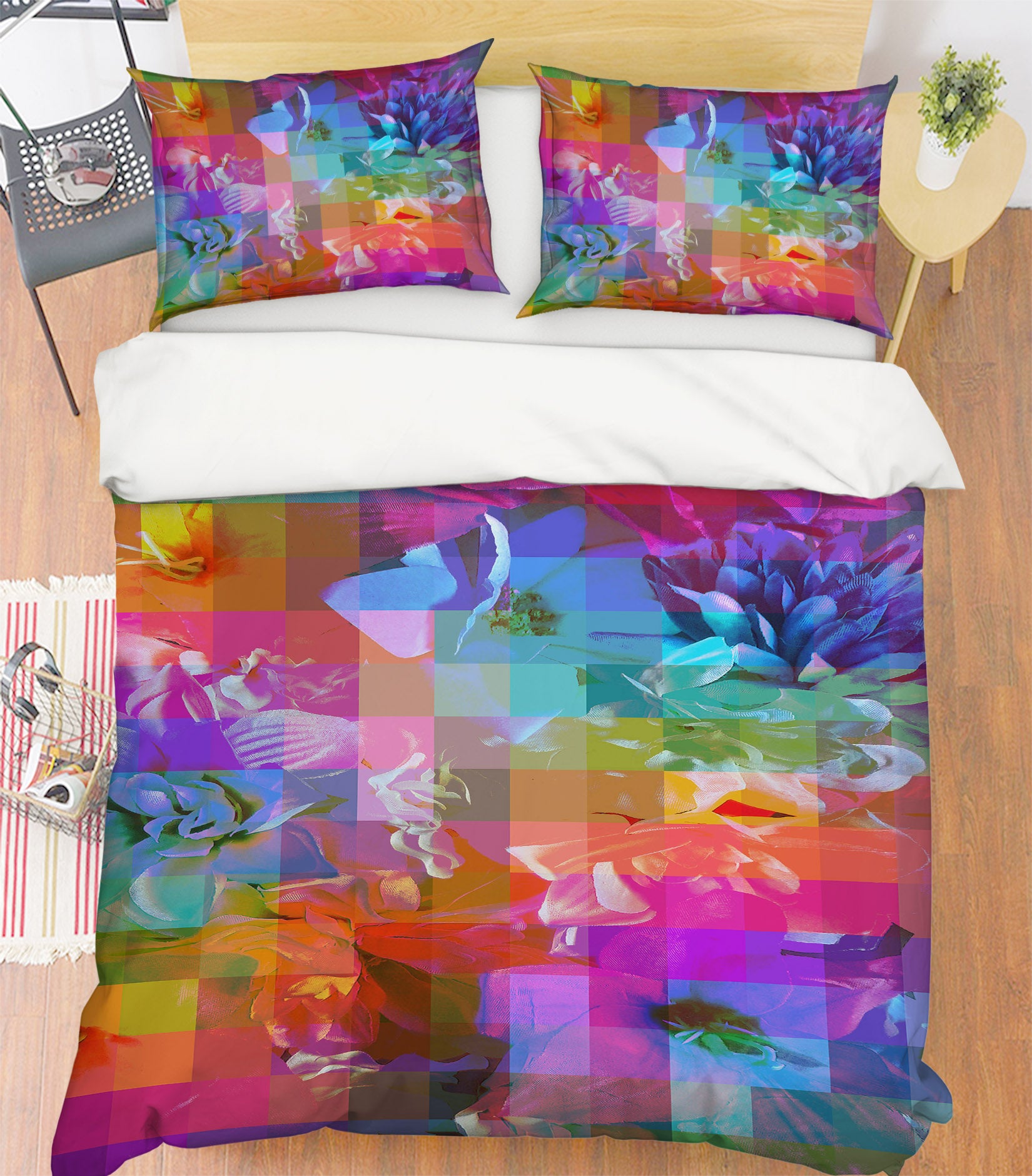 3D Color Mosaic Flower 19136 Shandra Smith Bedding Bed Pillowcases Quilt