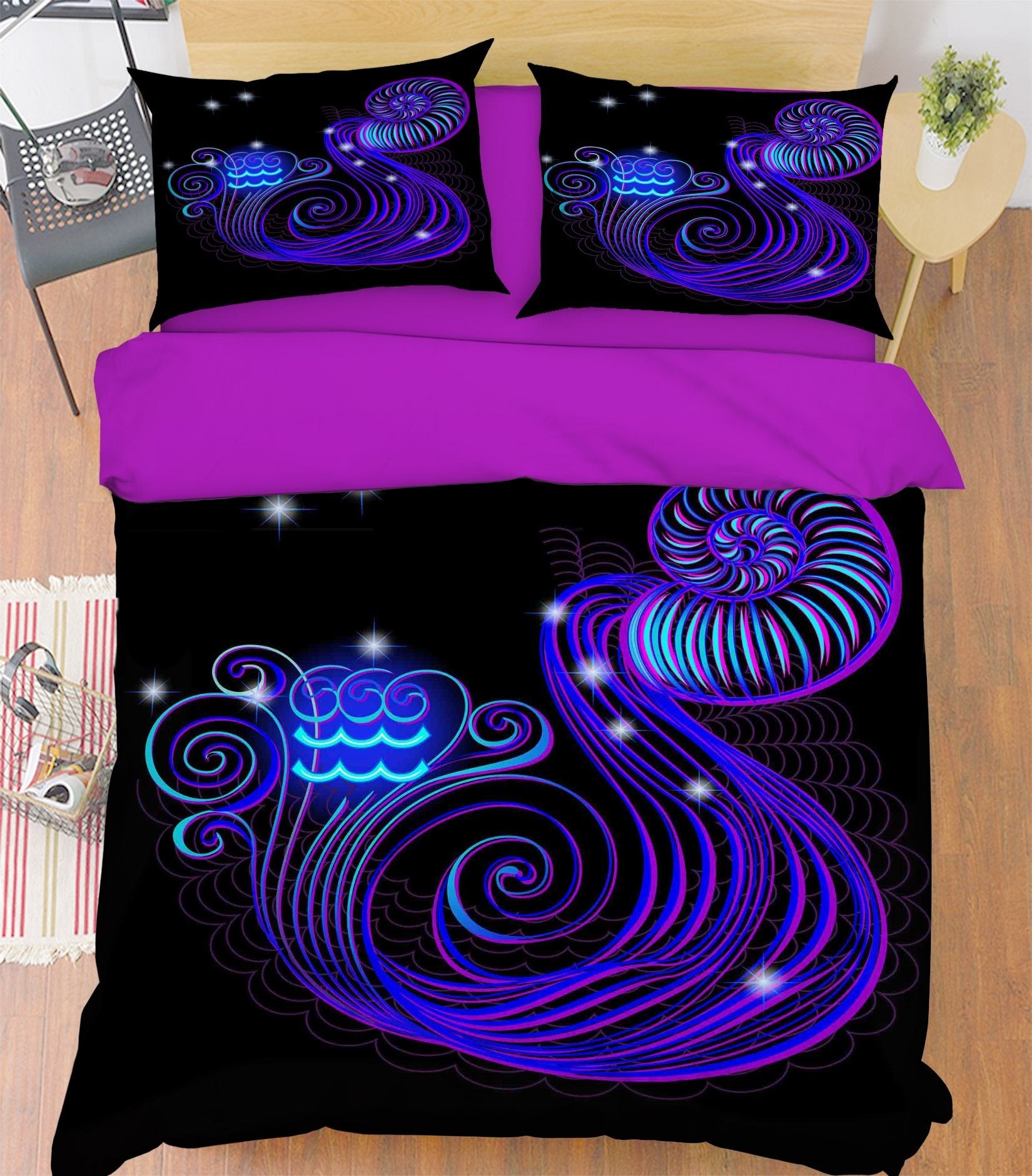 3D Aquarius 305 Bed Pillowcases Quilt Wallpaper AJ Wallpaper 