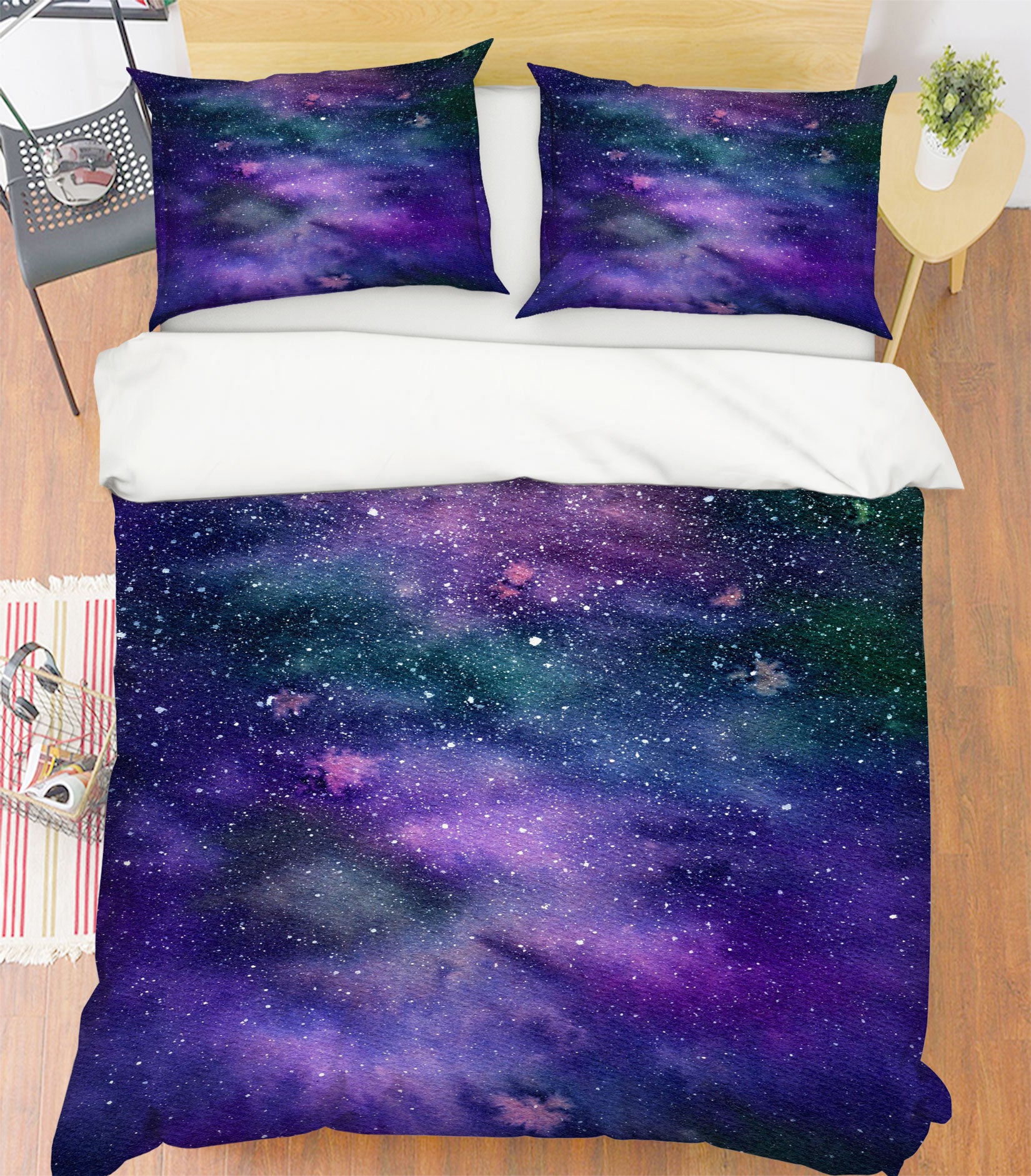 3D Purple Starry Sky 15120 Bed Pillowcases Quilt