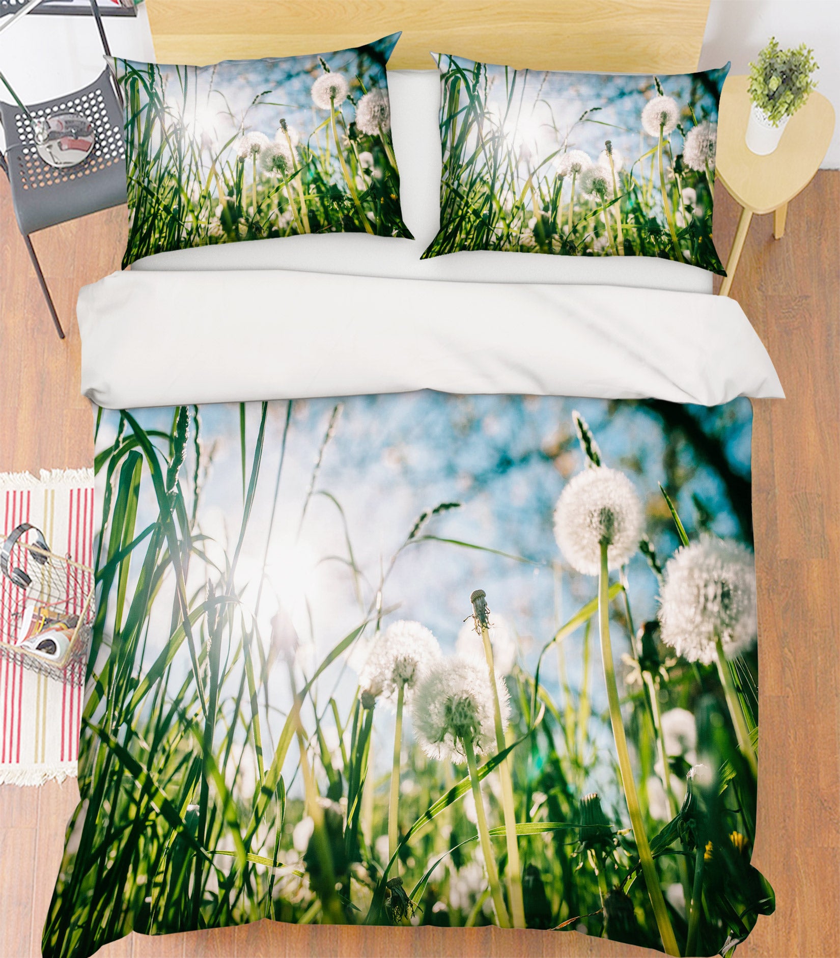 3D Flowers Grass 59132 Bed Pillowcases Quilt