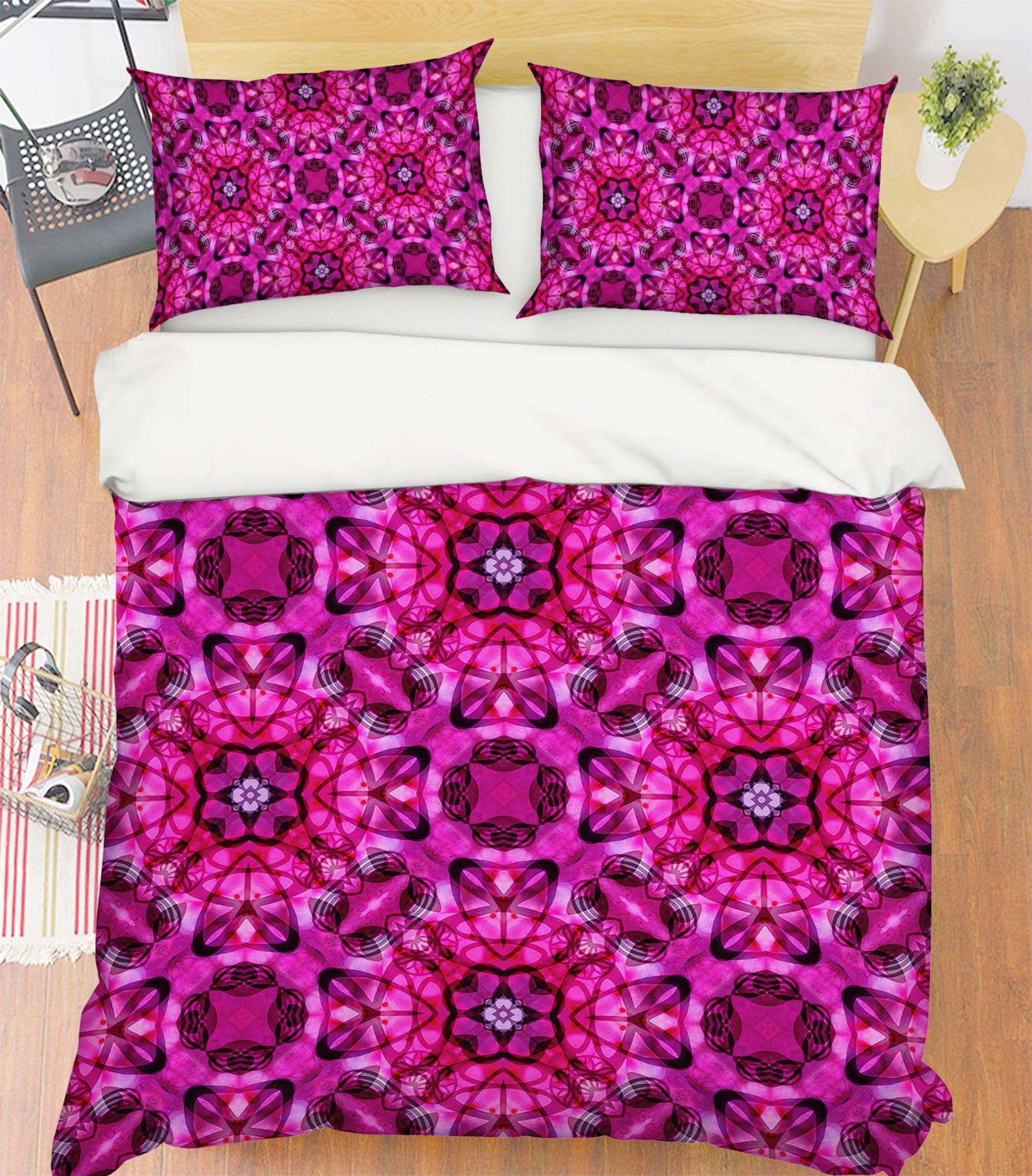 3D Purple Pattern 2007 Shandra Smith Bedding Bed Pillowcases Quilt Quiet Covers AJ Creativity Home 
