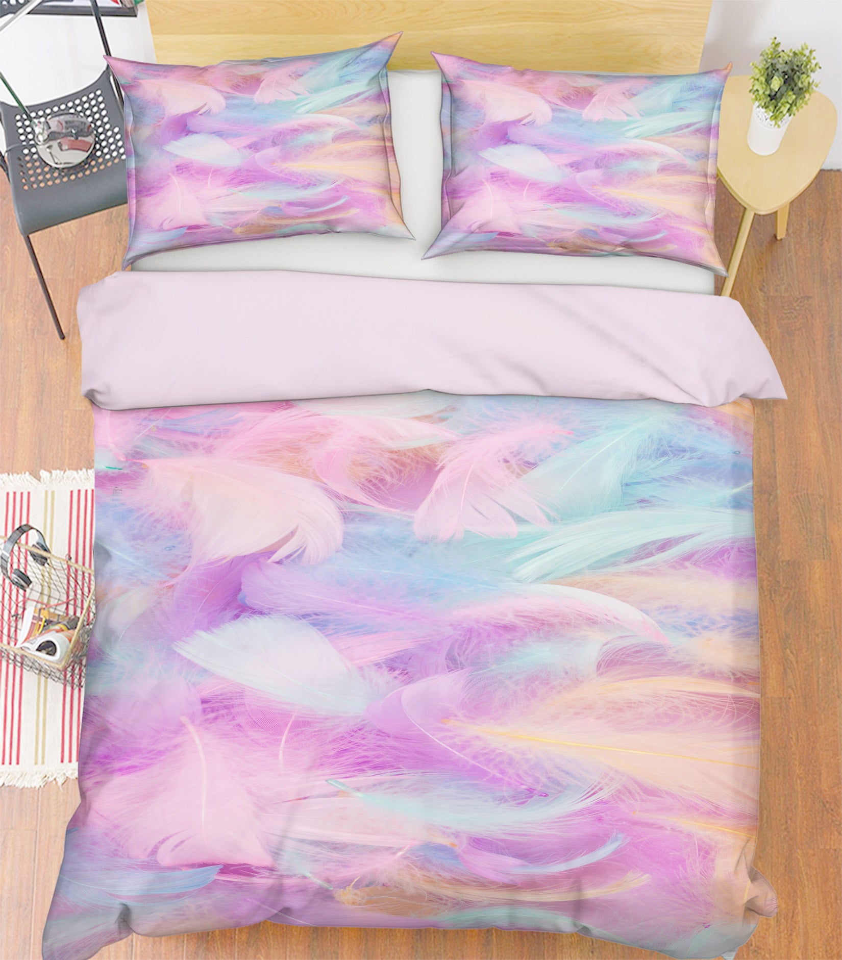 3D Light Purple Light Blue Pattern 60021 Bed Pillowcases Quilt