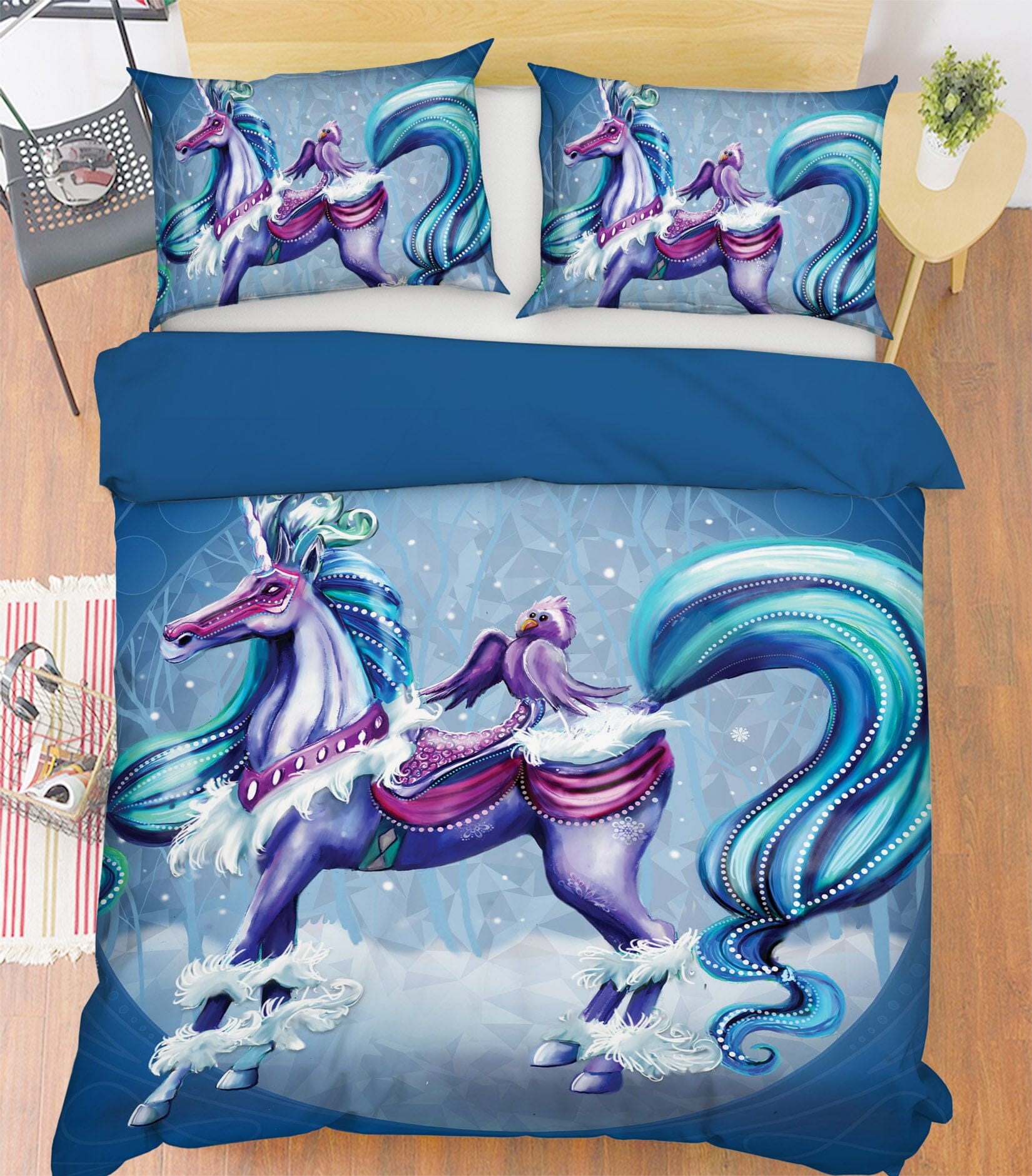 3D Cold Unicorn 132 Rose Catherine Khan Bedding Bed Pillowcases Quilt Quiet Covers AJ Creativity Home 