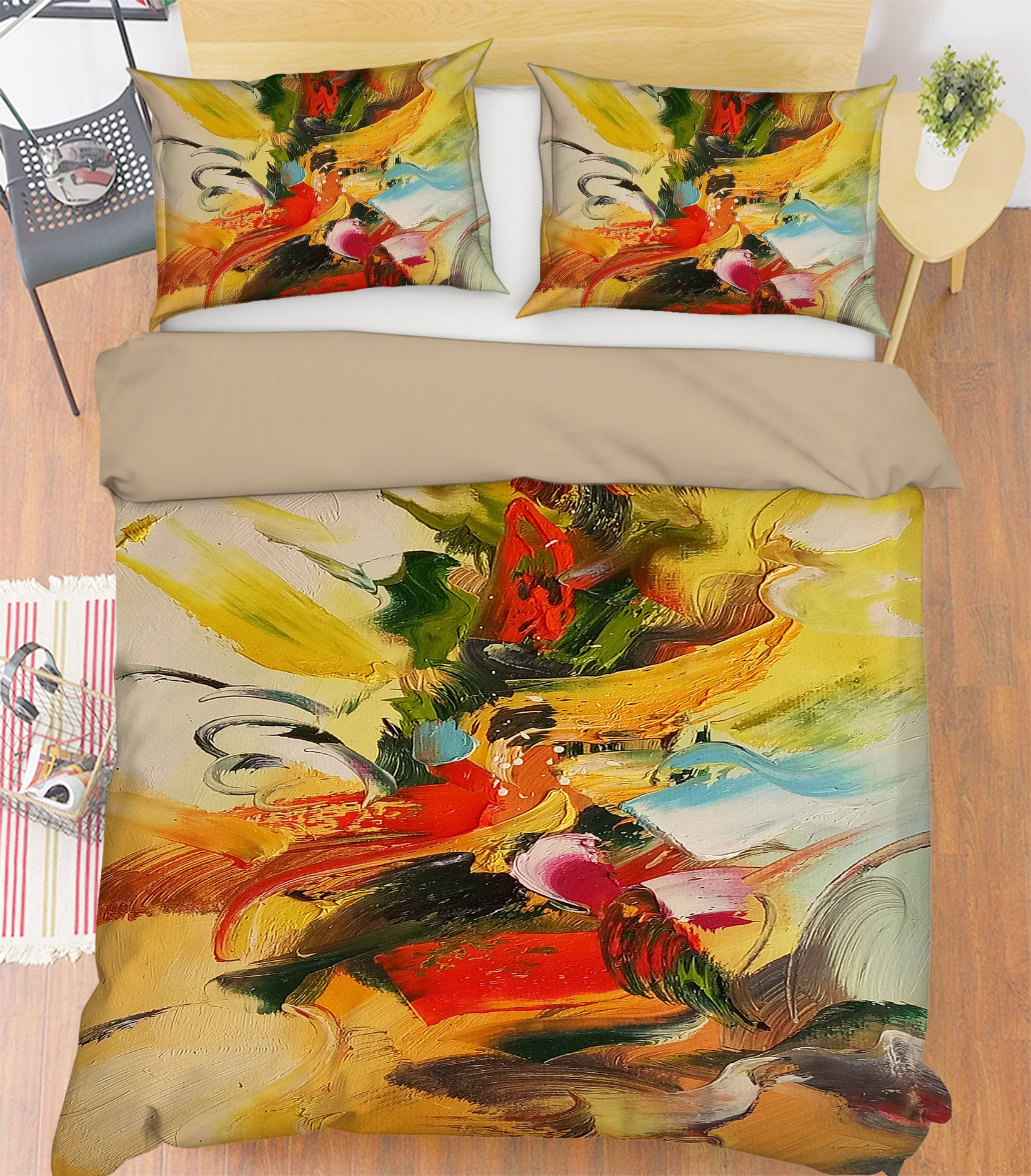 3D Multicolored Pattern 16016 Bed Pillowcases Quilt
