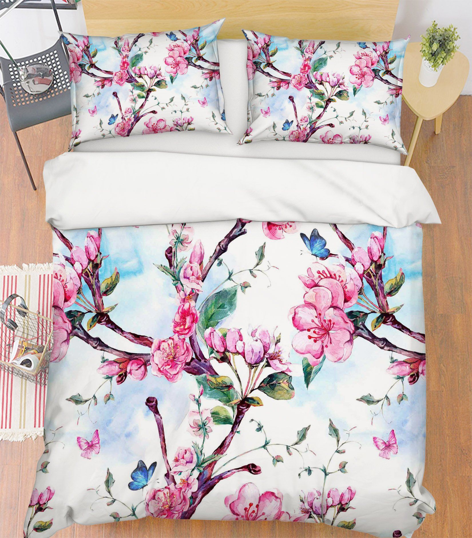 3D Flowers Trees Butterflies 295 Bed Pillowcases Quilt Wallpaper AJ Wallpaper 