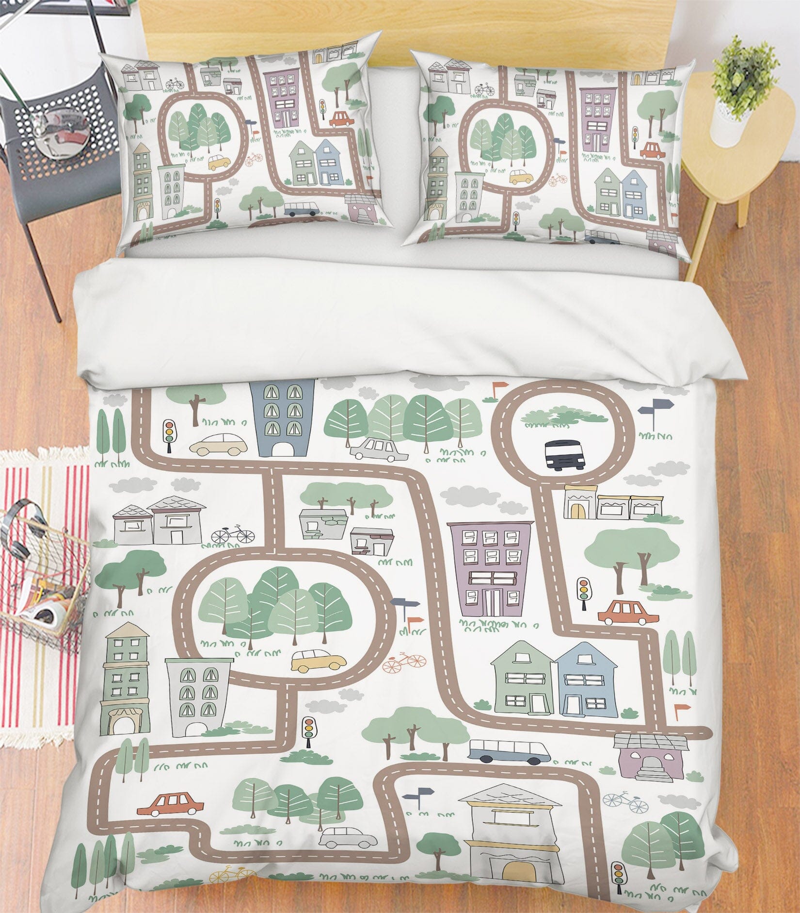 3D Lovely Street 2102 Jillian Helvey Bedding Bed Pillowcases Quilt Quiet Covers AJ Creativity Home 