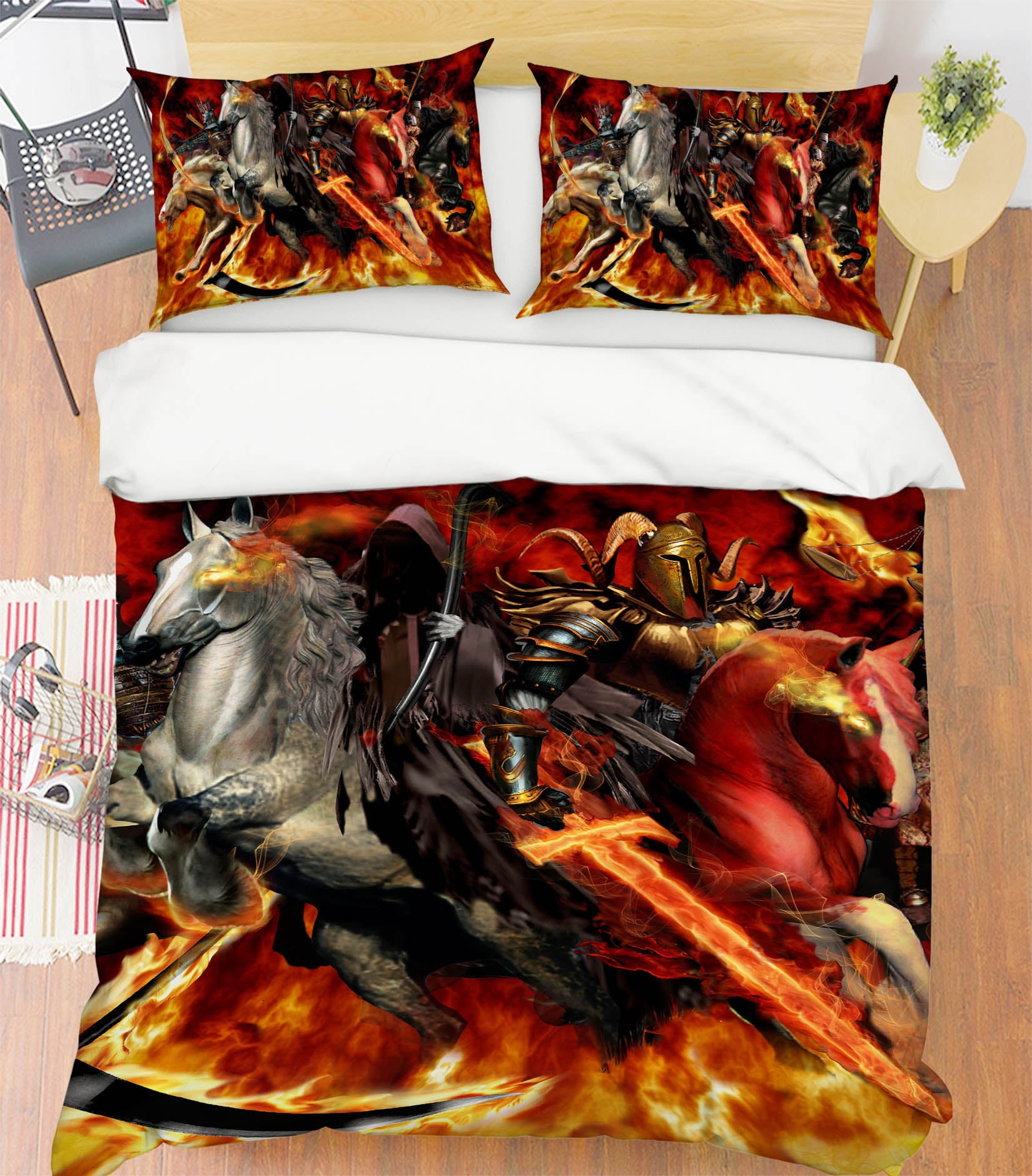 3D Knight Horse 8342 Ruth Thompson Bedding Bed Pillowcases Quilt Cover Duvet Cover