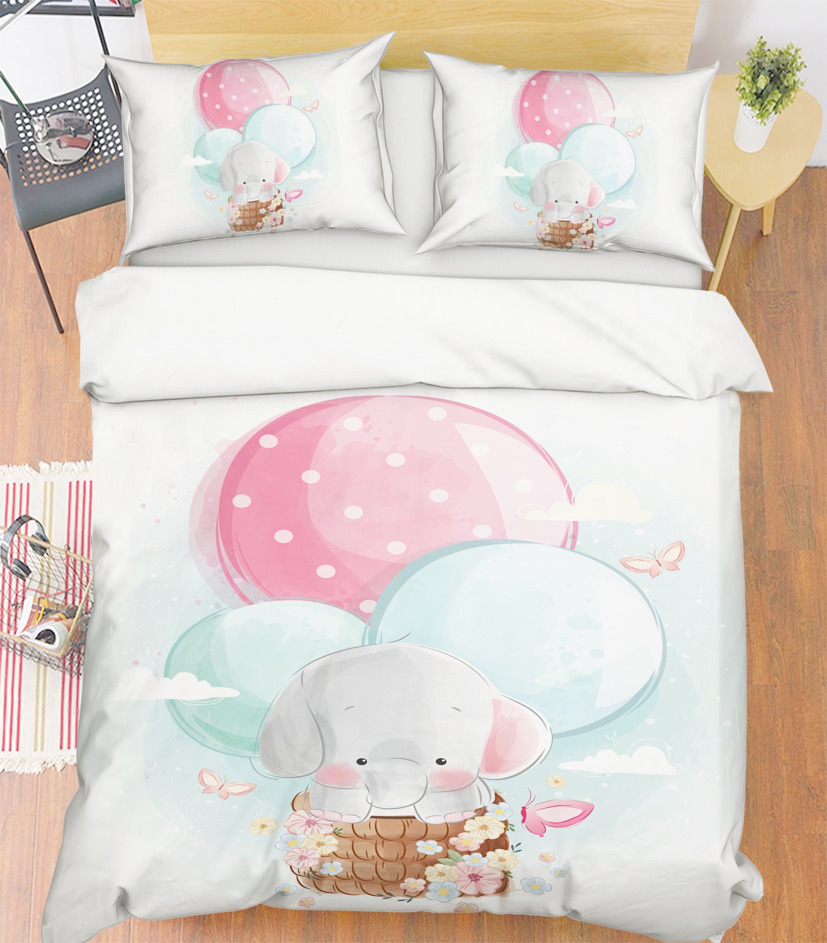 3D Balloon Elephant 59003 Bed Pillowcases Quilt