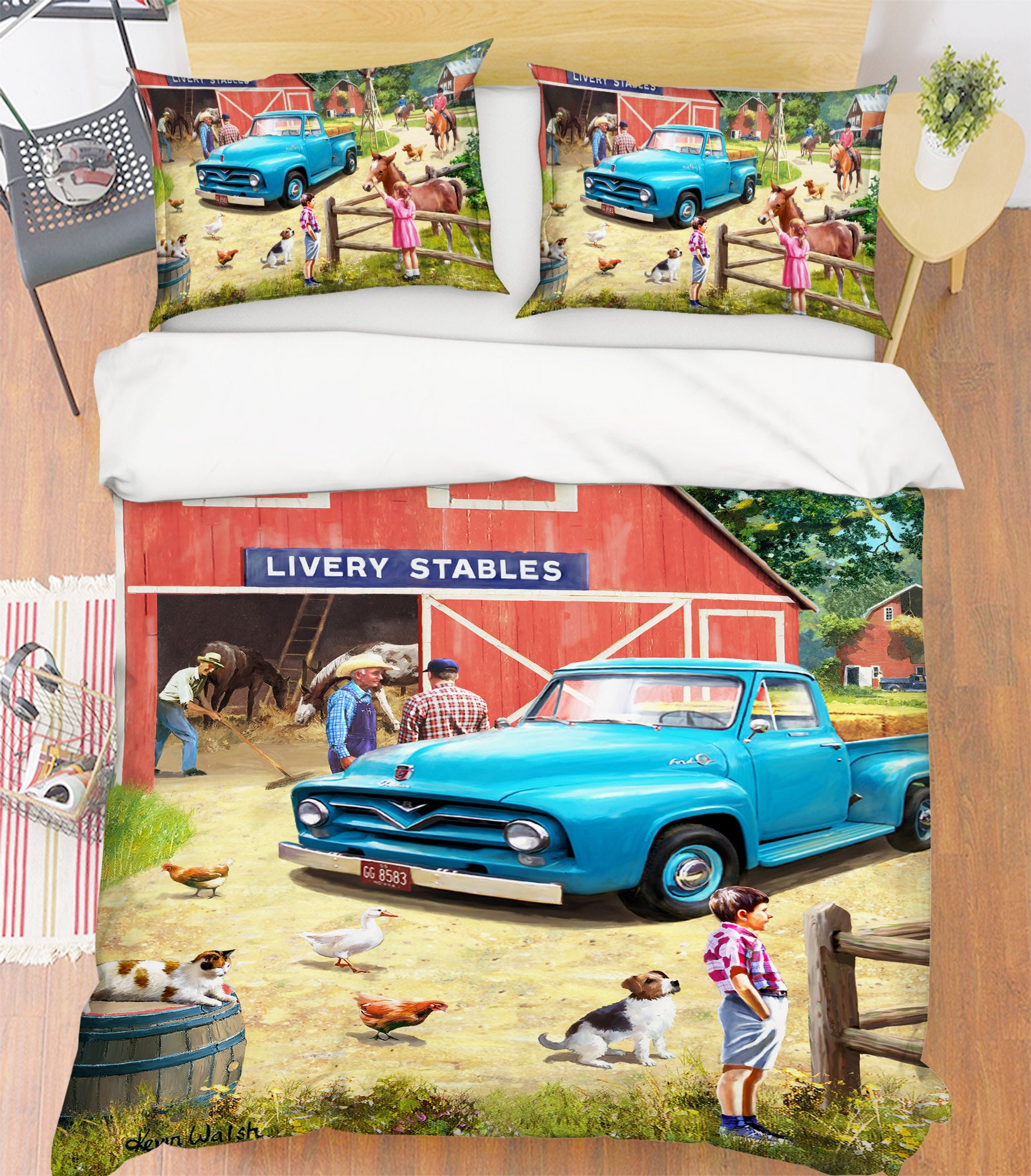 3D Farm Car 12521 Kevin Walsh Bedding Bed Pillowcases Quilt