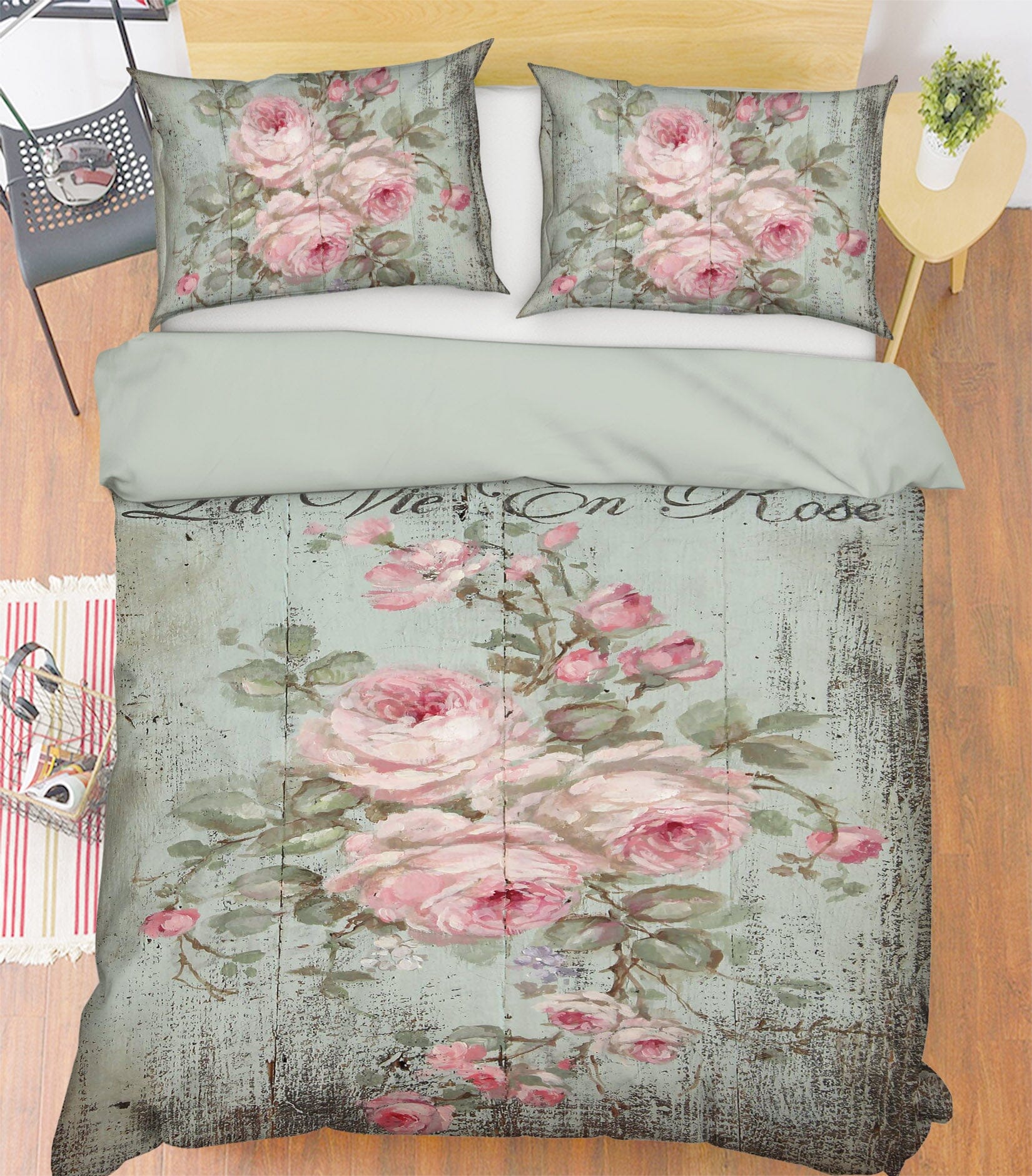 3D Pink Rose 032 Debi Coules Bedding Bed Pillowcases Quilt Quiet Covers AJ Creativity Home 