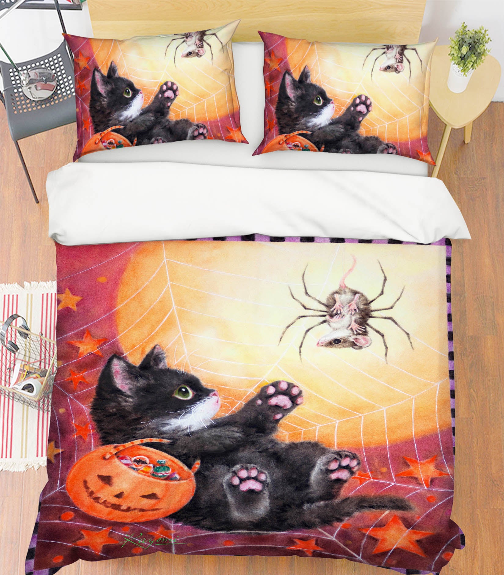 3D Halloween Black Cat 5962 Kayomi Harai Bedding Bed Pillowcases Quilt Cover Duvet Cover