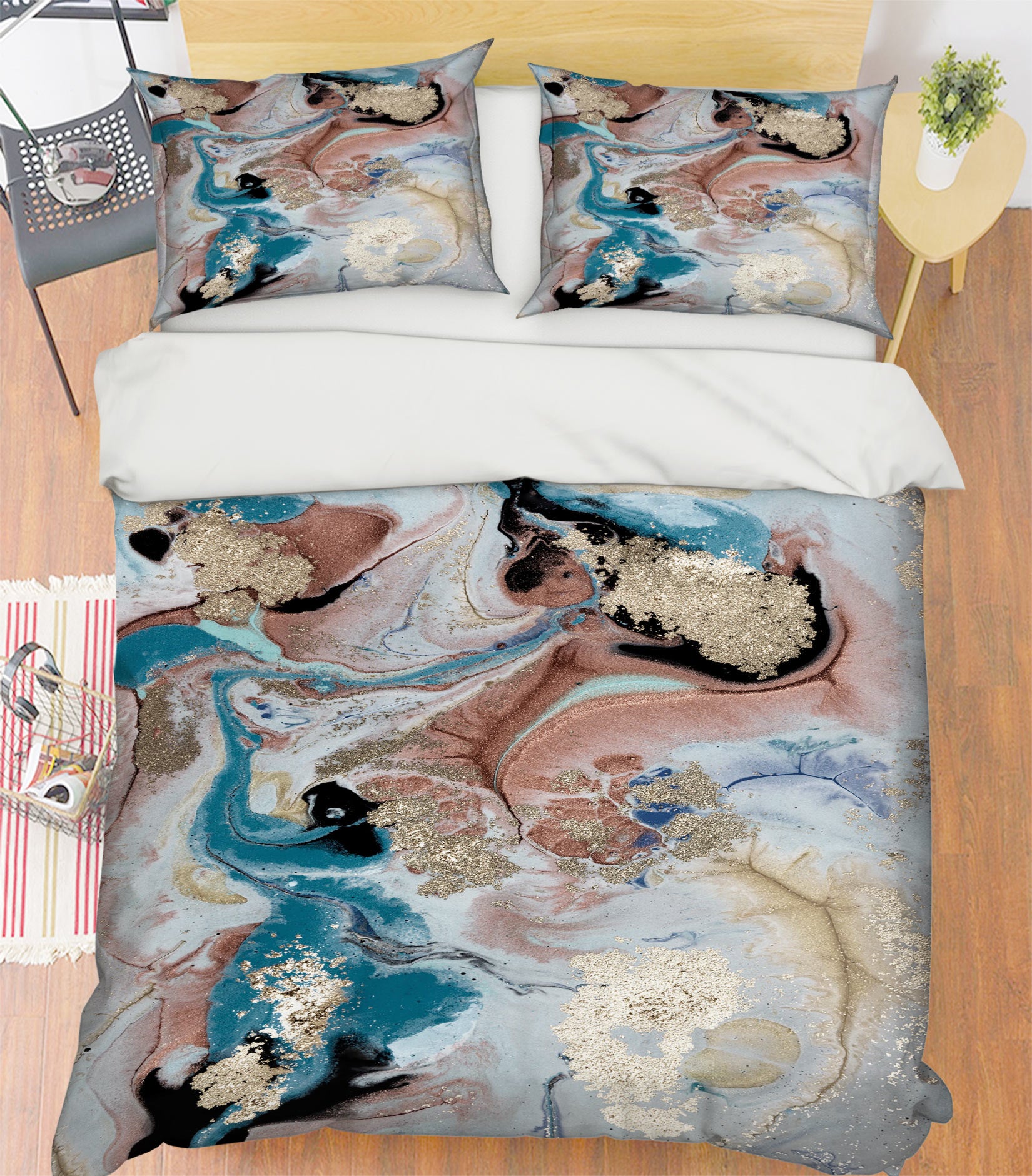 3D Grain Pattern 59222 Bed Pillowcases Quilt