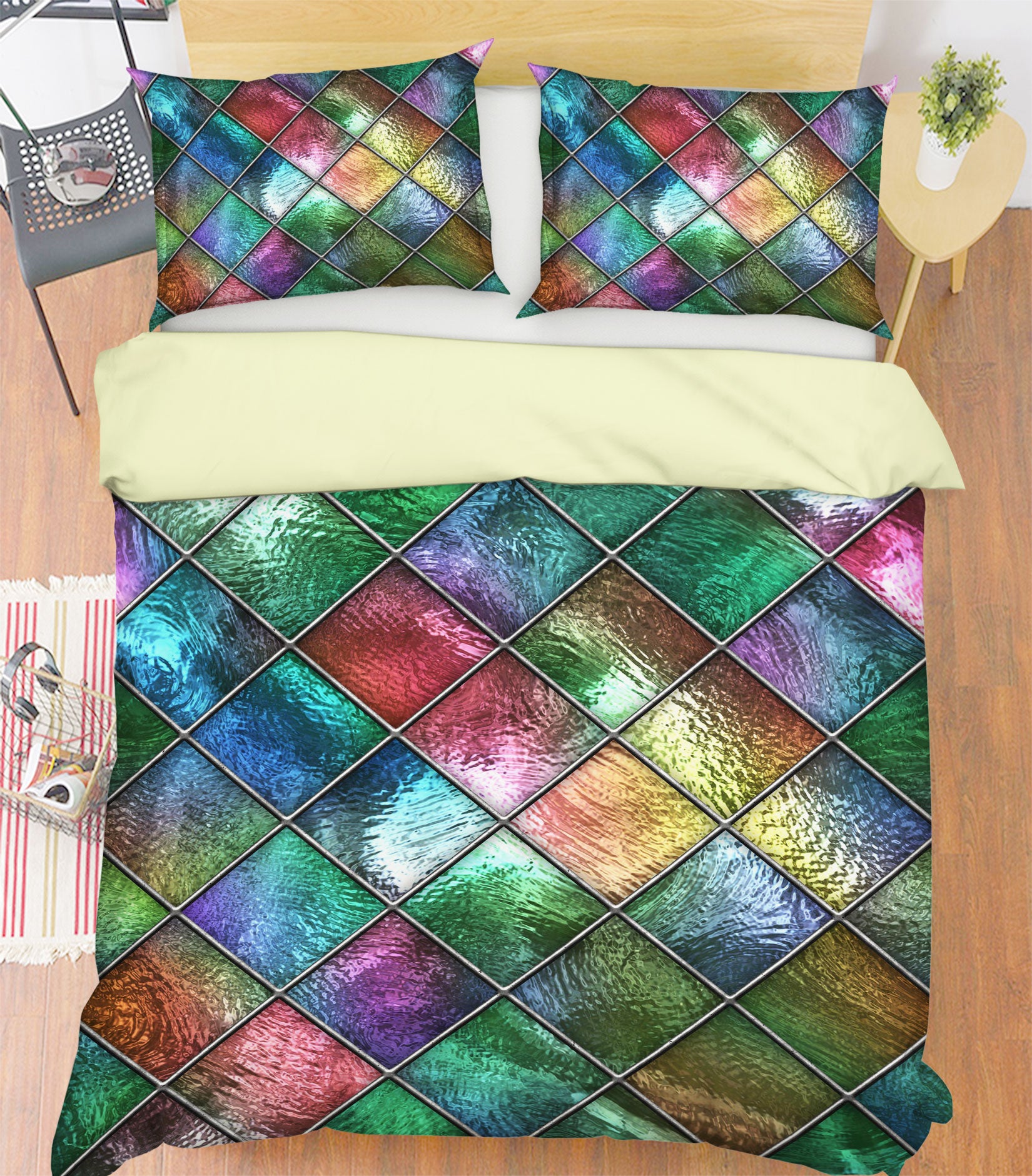 3D Diamond 14054 Bed Pillowcases Quilt
