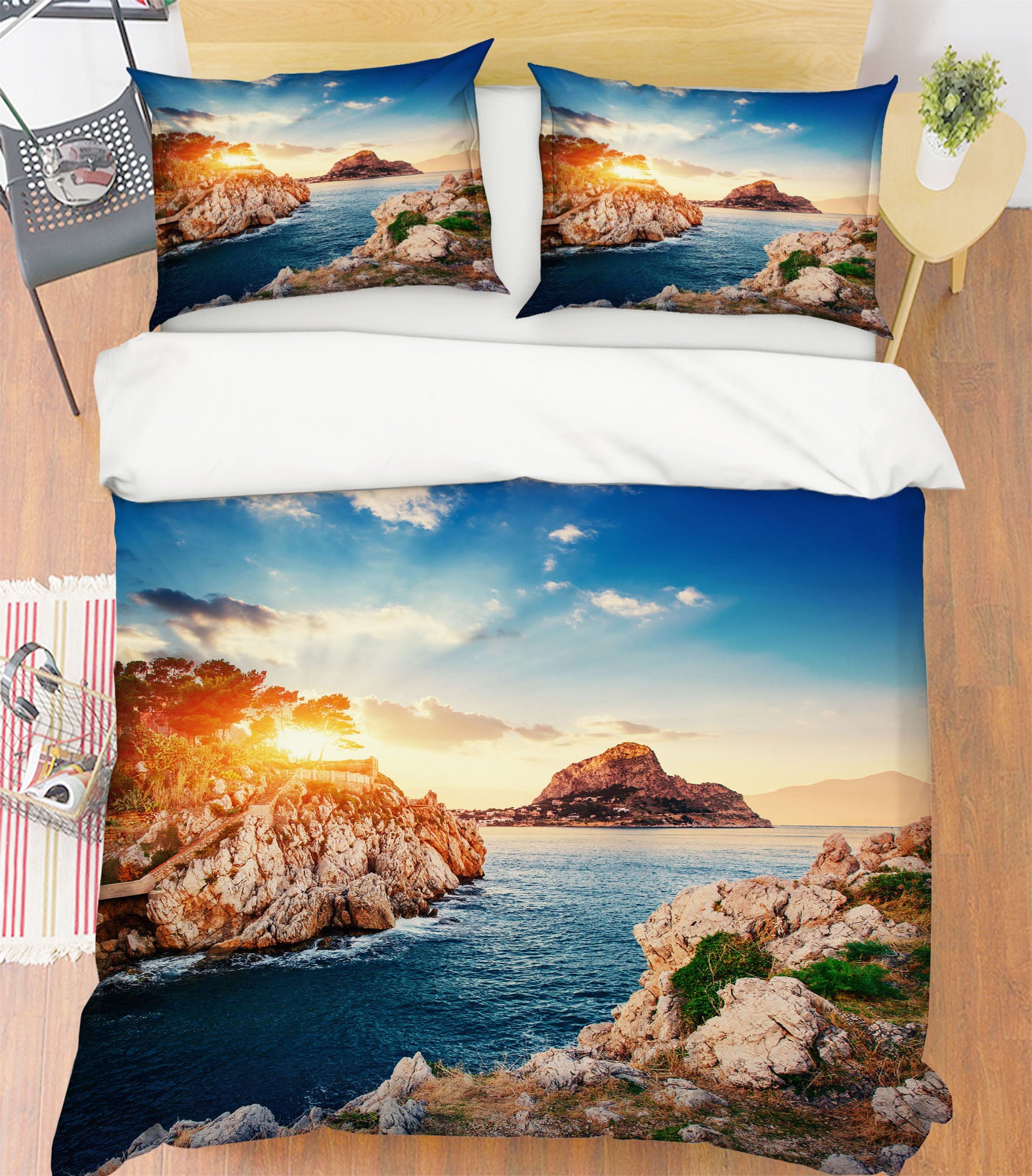 3D Sea Stone 61033 Bed Pillowcases Quilt