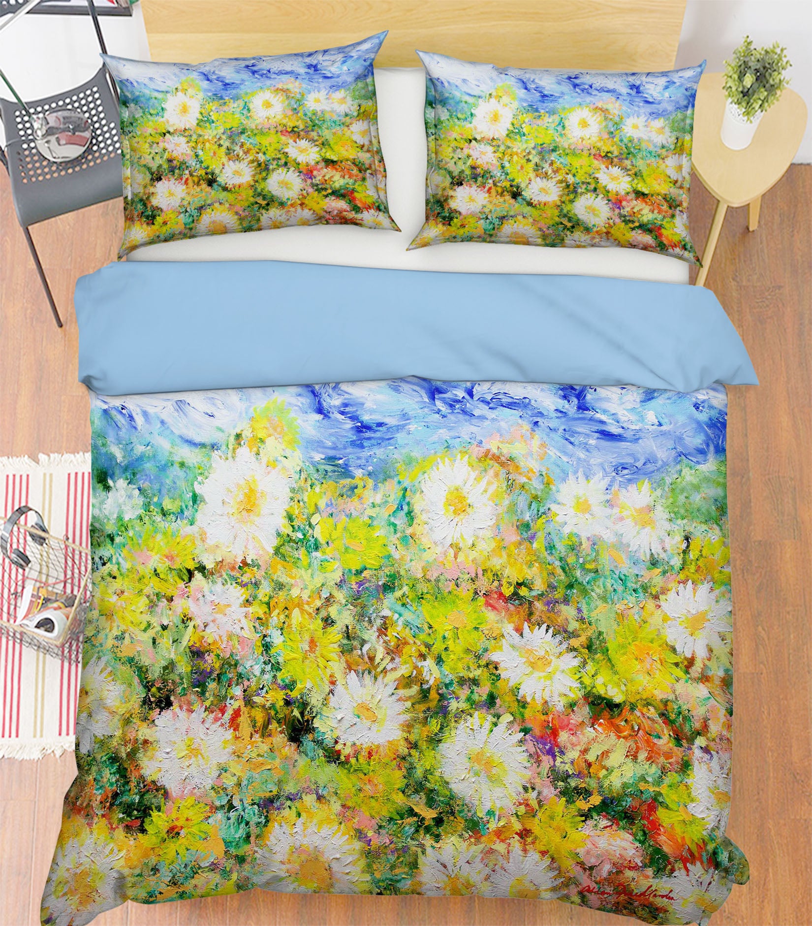 3D White Chrysanthemum 1146 Allan P. Friedlander Bedding Bed Pillowcases Quilt