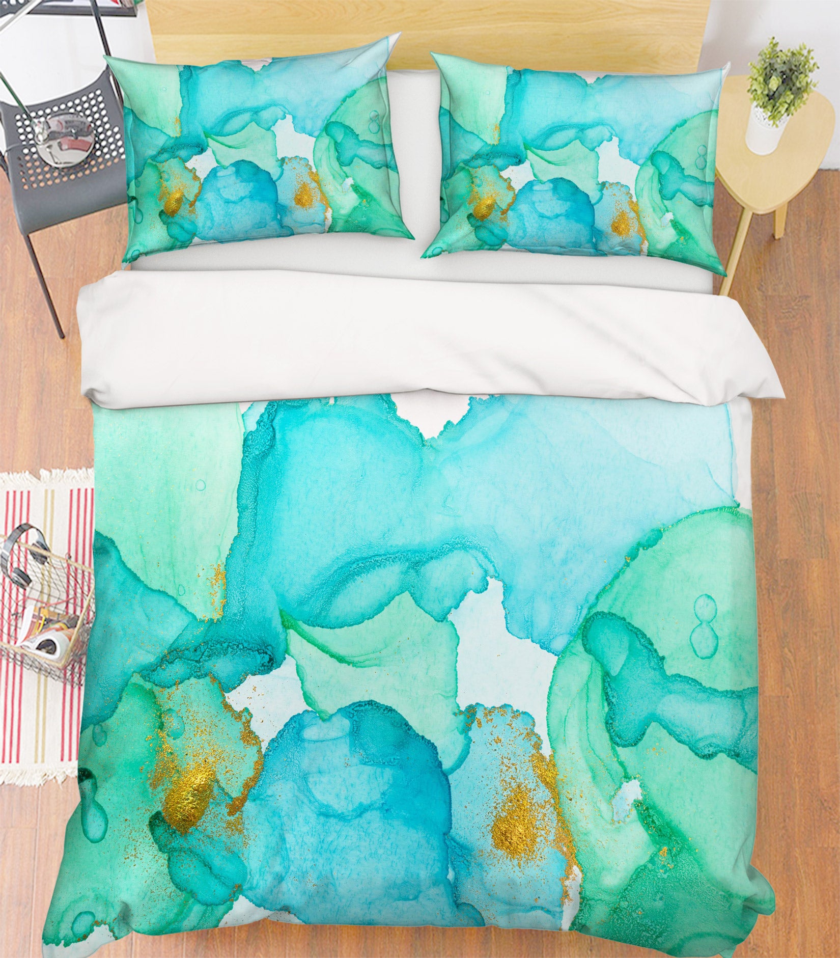 3D Light Blue Texture 59141 Bed Pillowcases Quilt