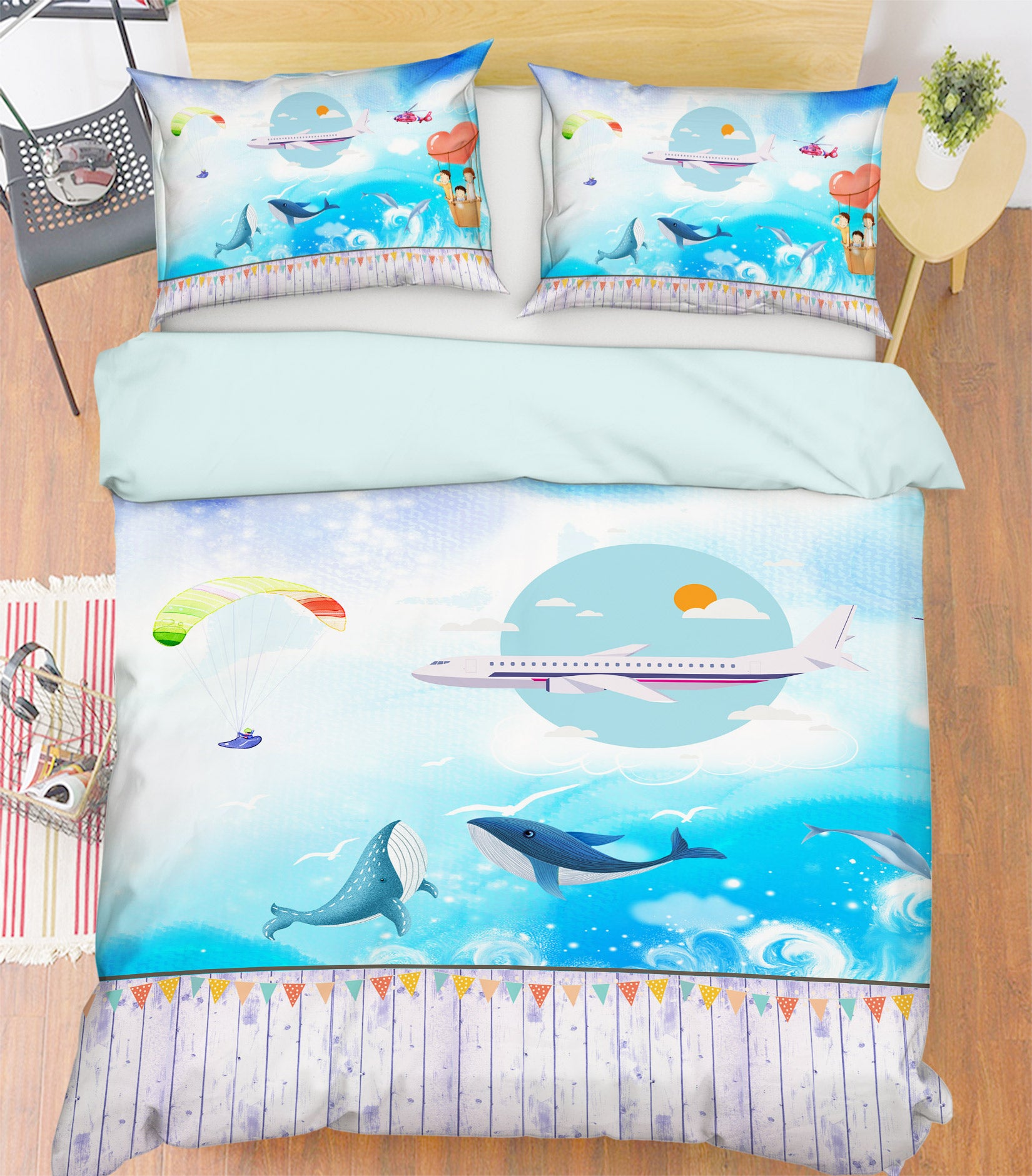3D Dolphin Sea 13092 Bed Pillowcases Quilt