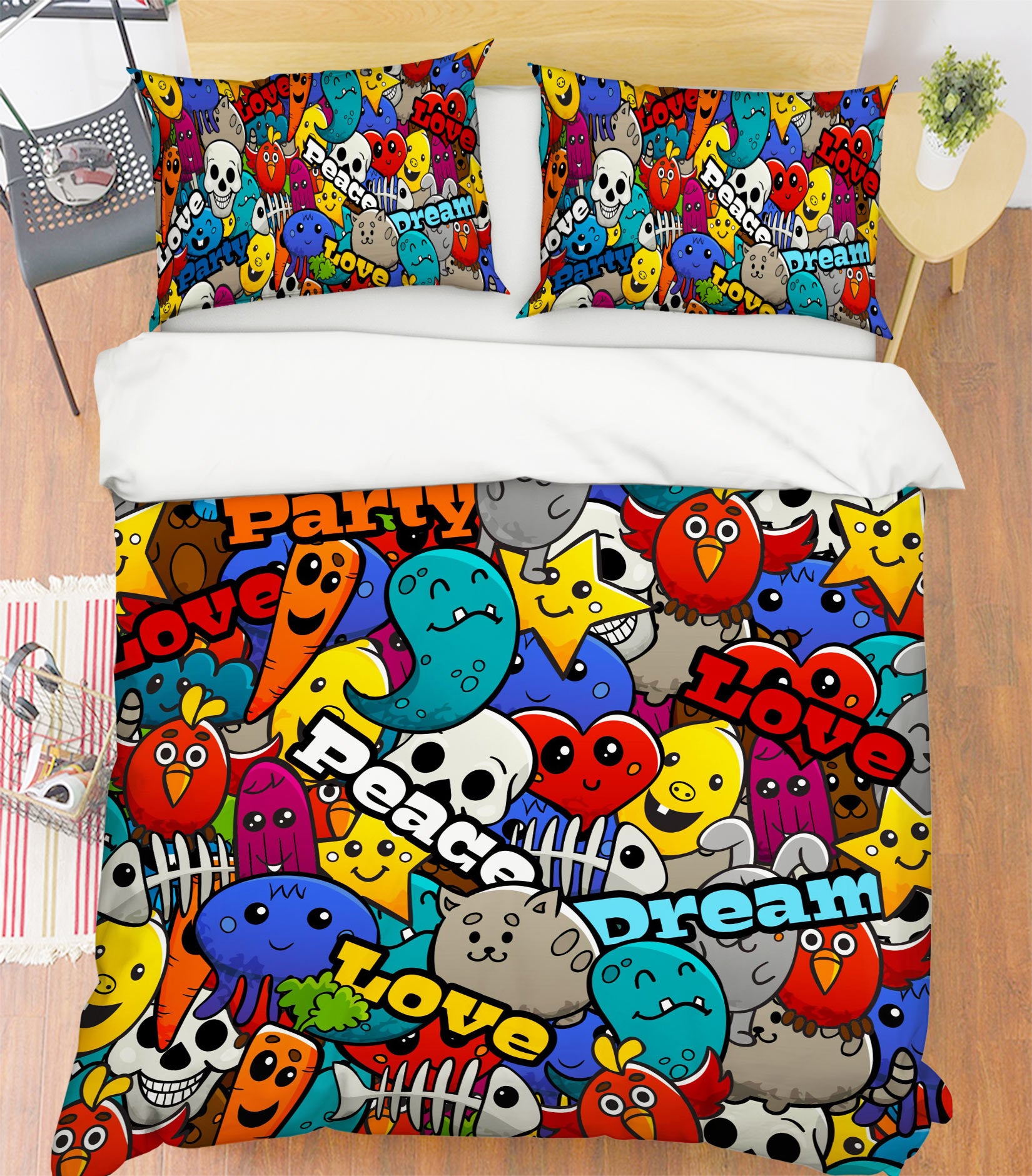 3D Color Pattern 16134 Bed Pillowcases Quilt