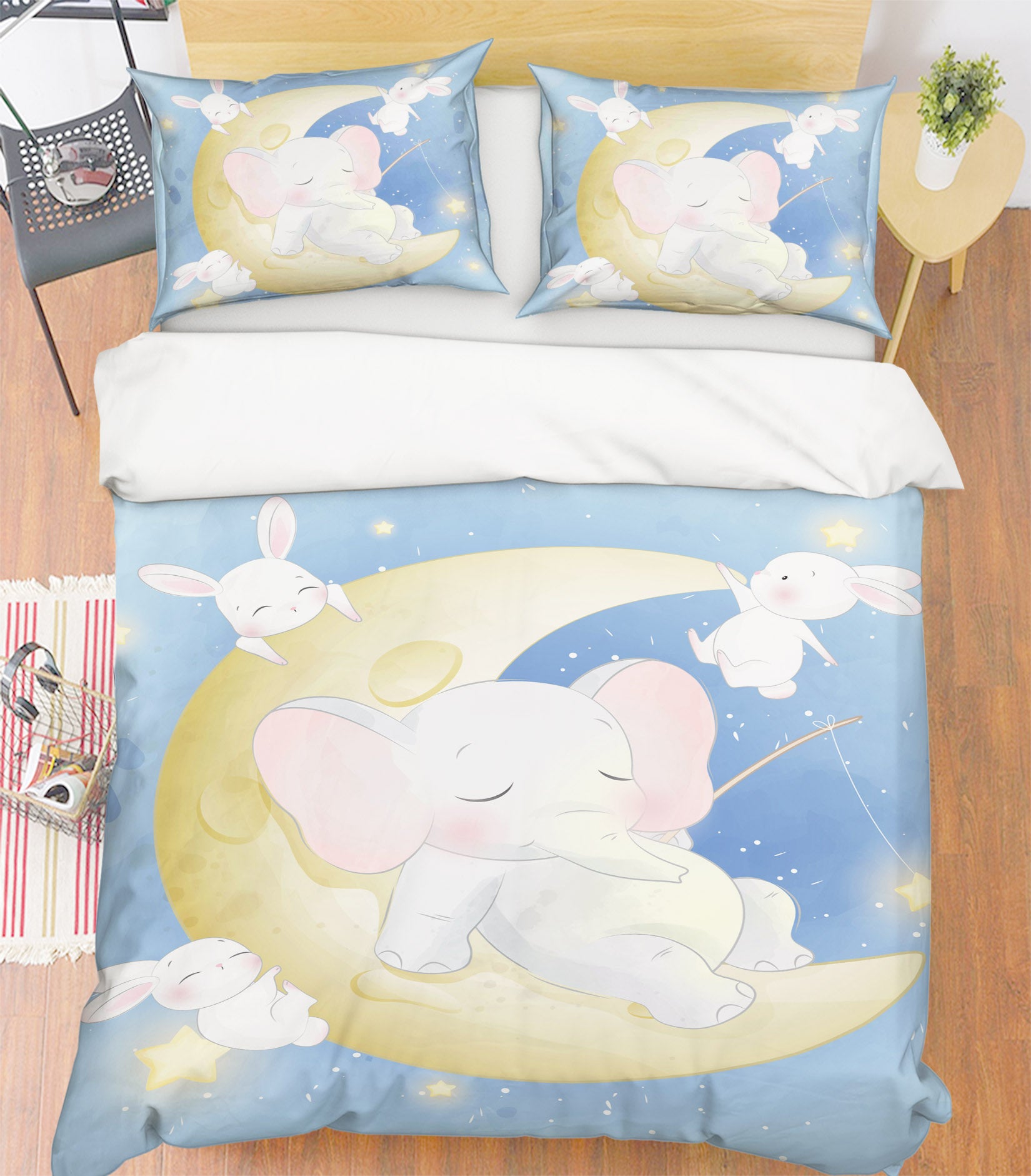 3D Moon Elephant 59074 Bed Pillowcases Quilt