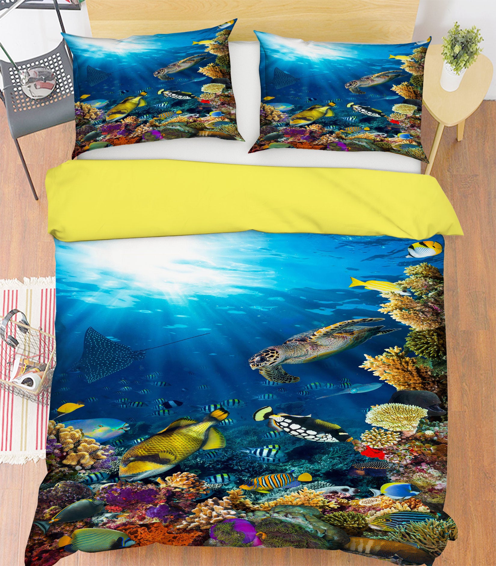 3D Sea Fish 15119 Bed Pillowcases Quilt