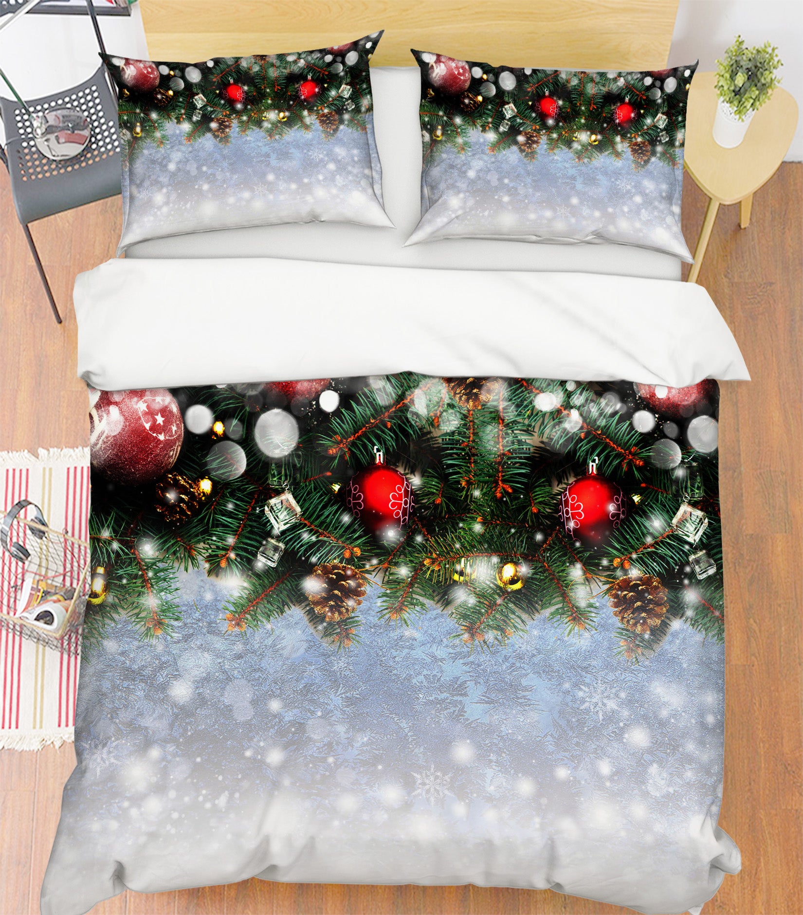 3D Snowflake Ball 51136 Christmas Quilt Duvet Cover Xmas Bed Pillowcases