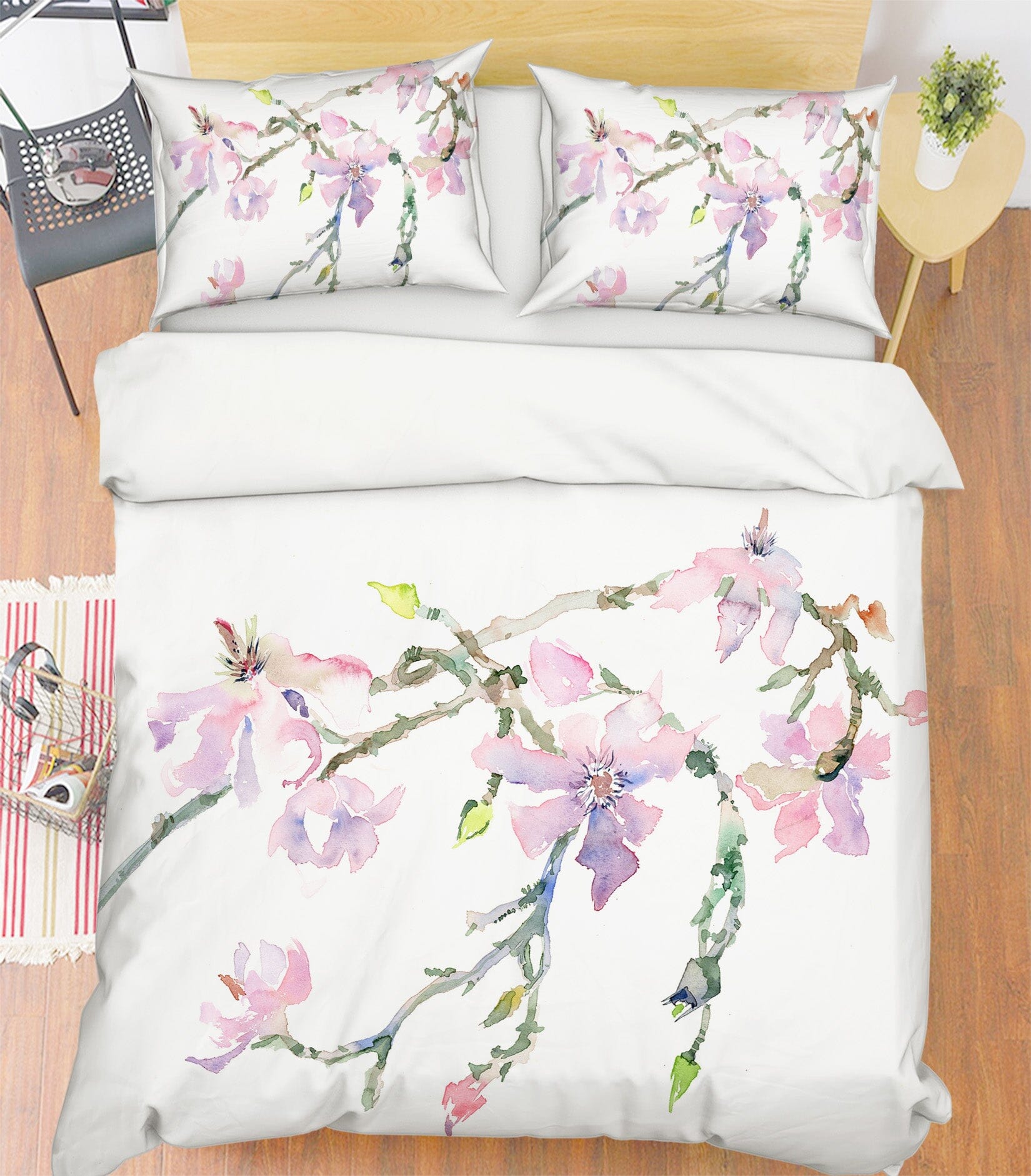 3D Peach Blossom 2006 Anne Farrall Doyle Bedding Bed Pillowcases Quilt Quiet Covers AJ Creativity Home 